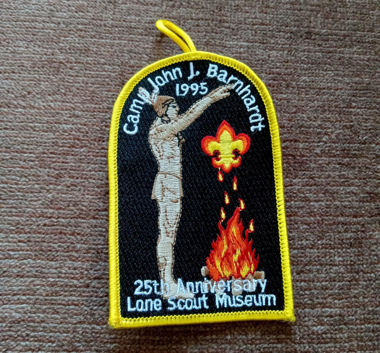 1995 BSA Camp John J. Barnhardt 25th Anniversary Lone Scout Museum Badge Patch