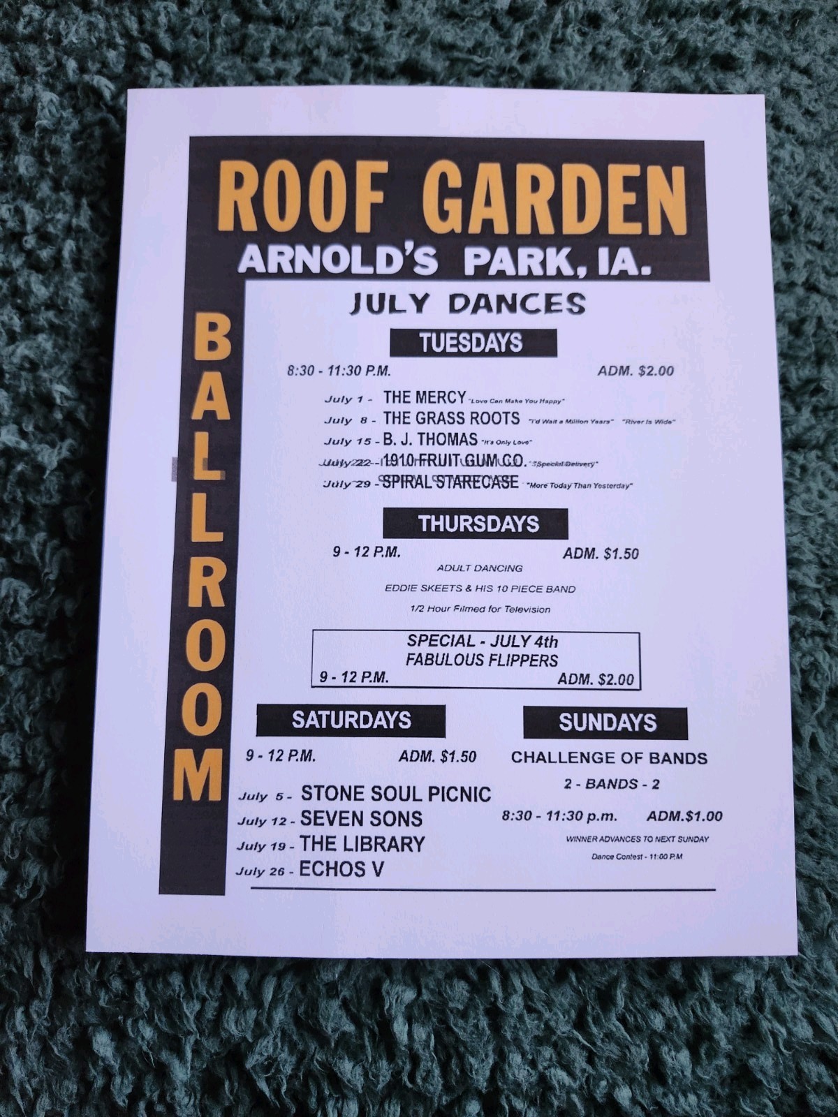 Roof Garden Poster Arnold's Park Iowa Okoboji Iowa Spirit Lake Iowa Roof Garden Poster Arnold's Park Iowa Okoboji Iowa Spirit Lake Iowa