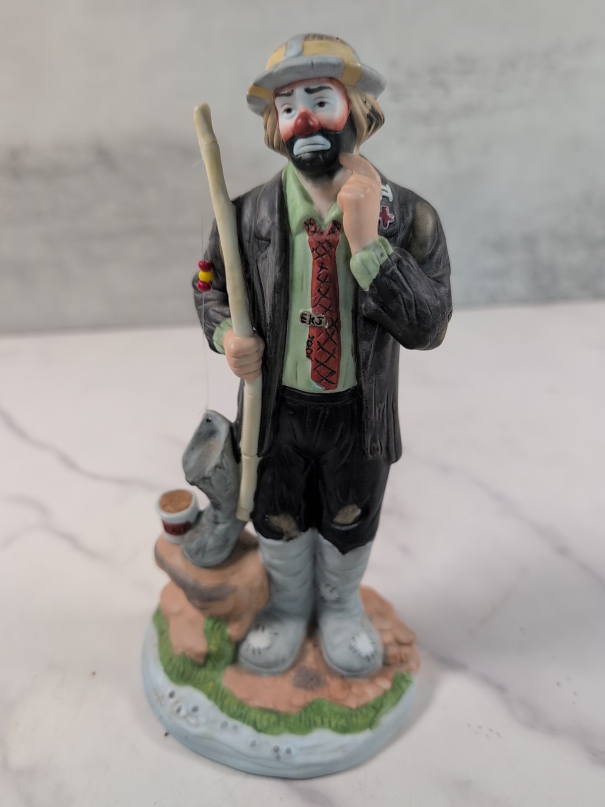 Vintage Flambro Emmett Kelly Jr Clown Fishing Fisherman 8 Vintage Flambro Emmett Kelly Jr Clown Fishing Fisherman 8