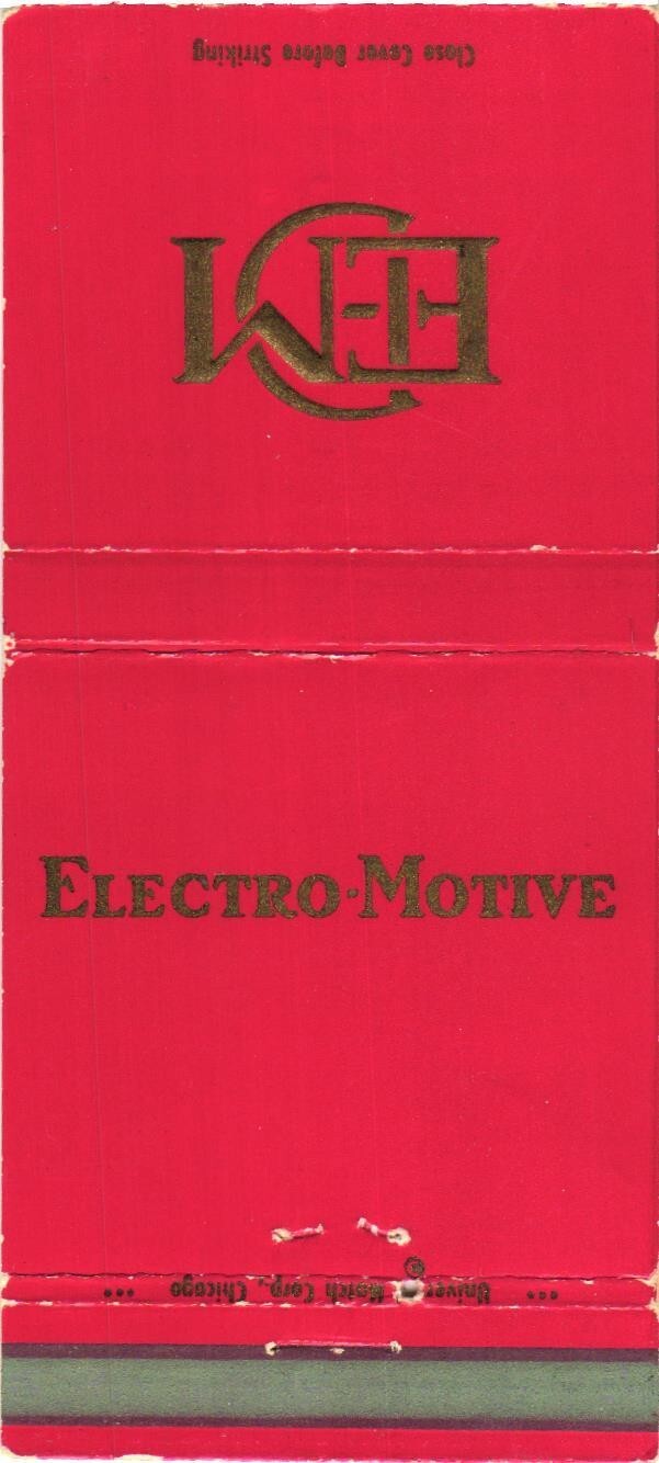 Electro-Motive Division General Motors La Grange IL Vintage Matchbook 1950s-60s