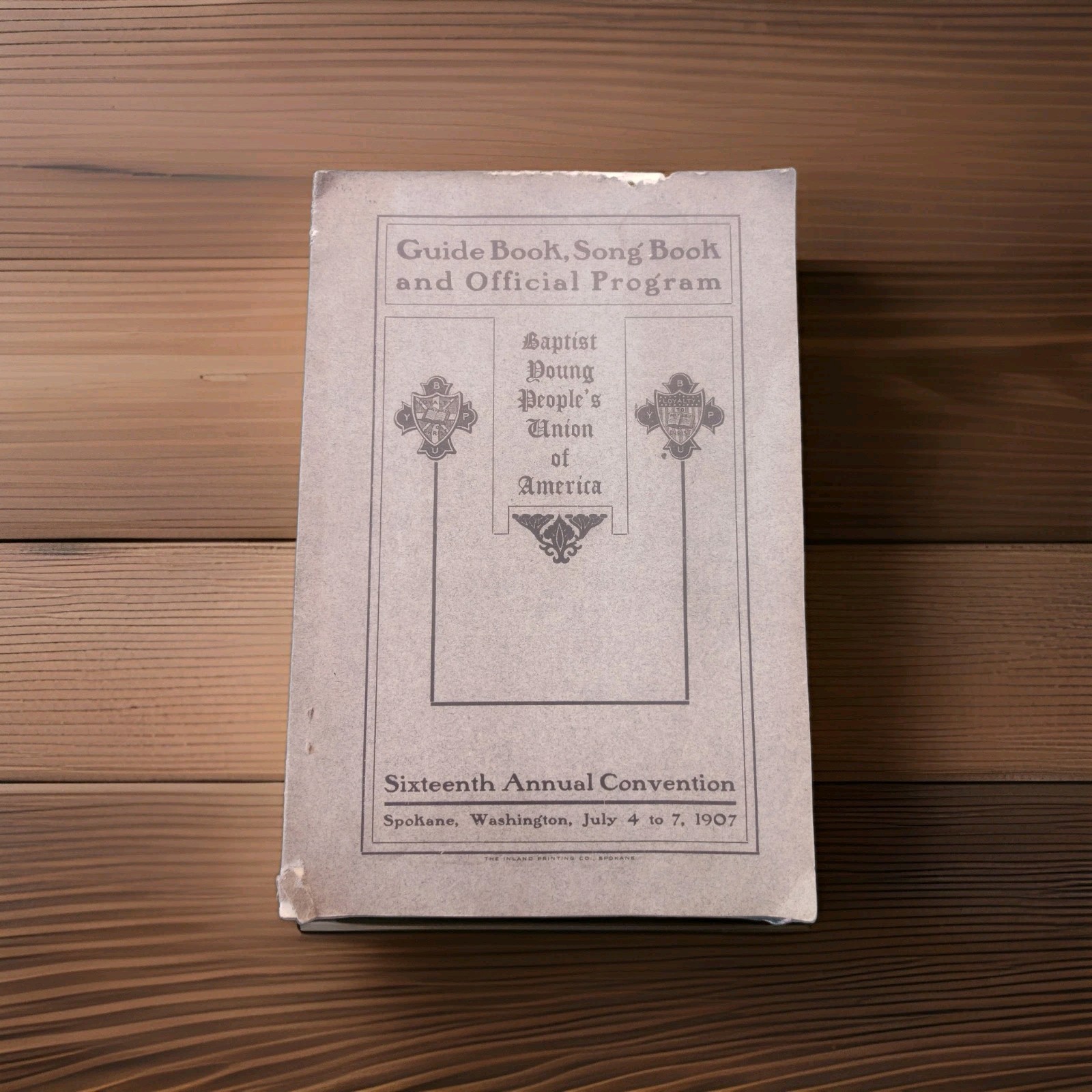 1907 Spokane WA Baptist Convention Program Guide Song Book Maxwell Car Ad Rare