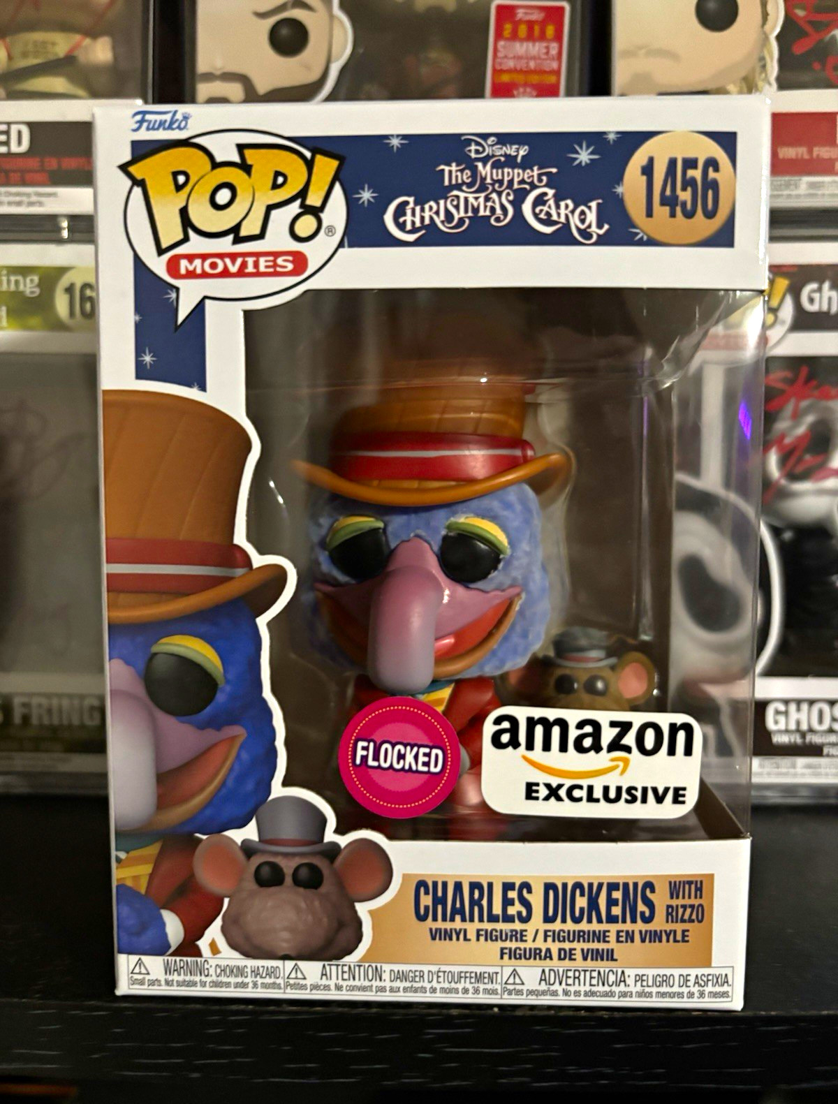 Funko Pop Movies Muppet Christmas Carol Charles Dickens & Rizzo Flocked #1456