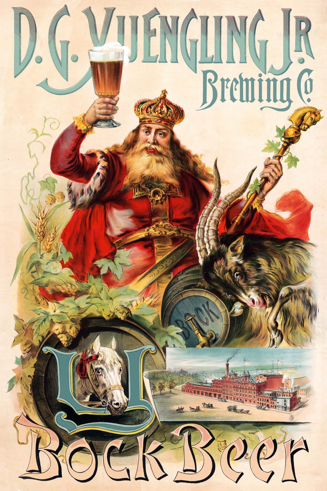 🍺 Vintage Yuengling Bock Beer Poster - 24x36” - 200gsm Paper🗞️ Hi-Res💎 Print
