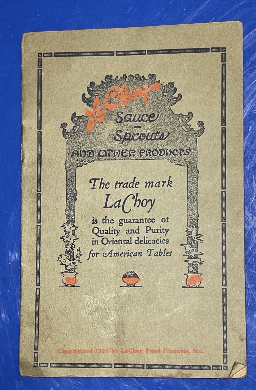 1923 La Choy Recipe Booklet Chinese Soy Sauce Chop Suey Advertising Vintage RARE