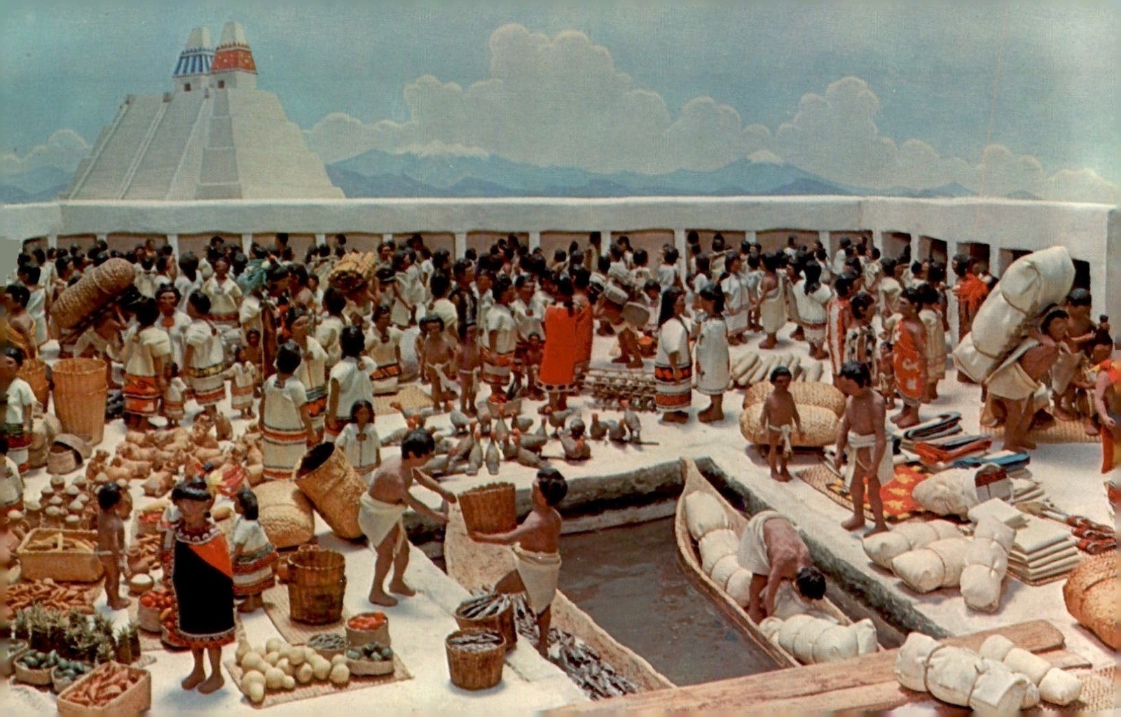 Aztec Market at Tlatelolco, A.D. 1515 Postcard