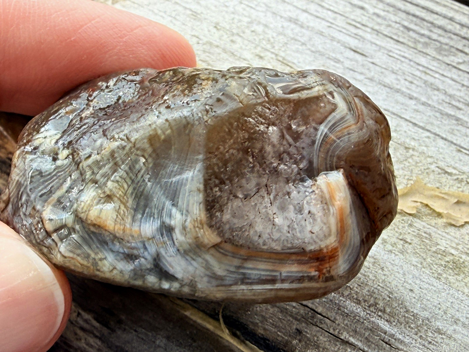 Lake Superior Agate 1.47 oz Multi Pocket Fortification Banded Natural LSA