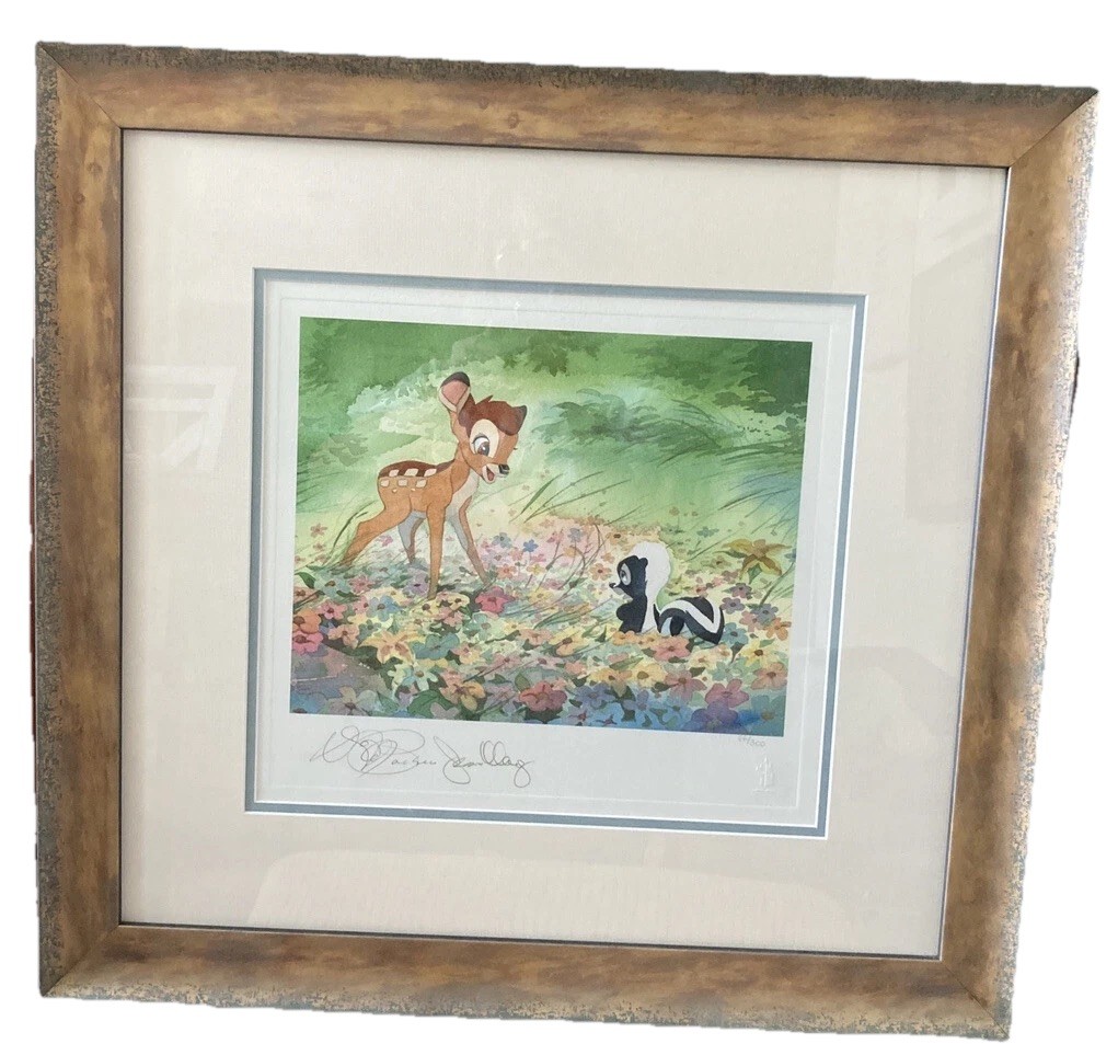 Bambi “New Bright World” 1999 Giclee Signed Print Framed Lmtd Edition Disney