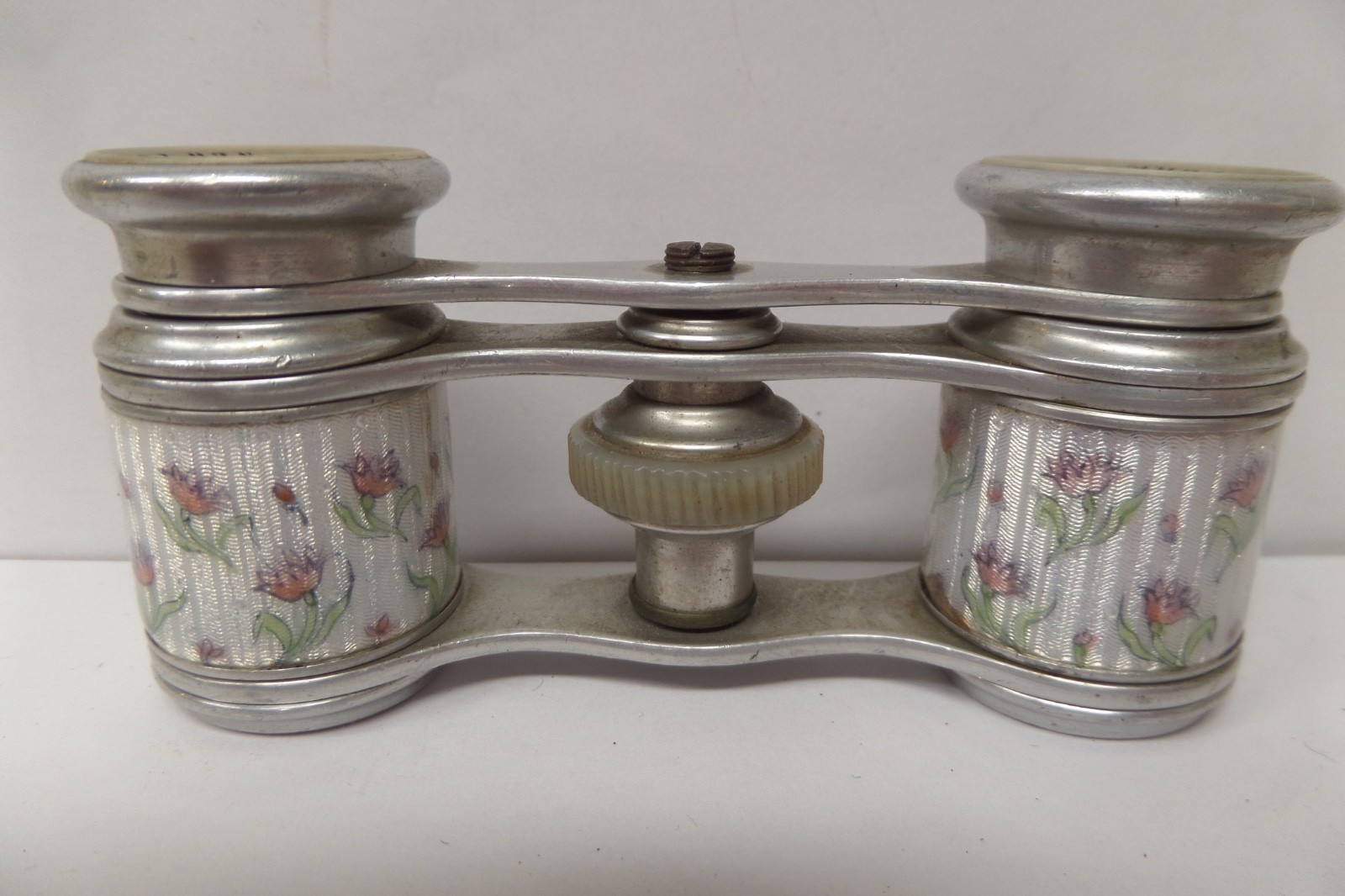 Small Antique French Enamel & Aluminum Opera Glass Theodore Starr Inc.  New York