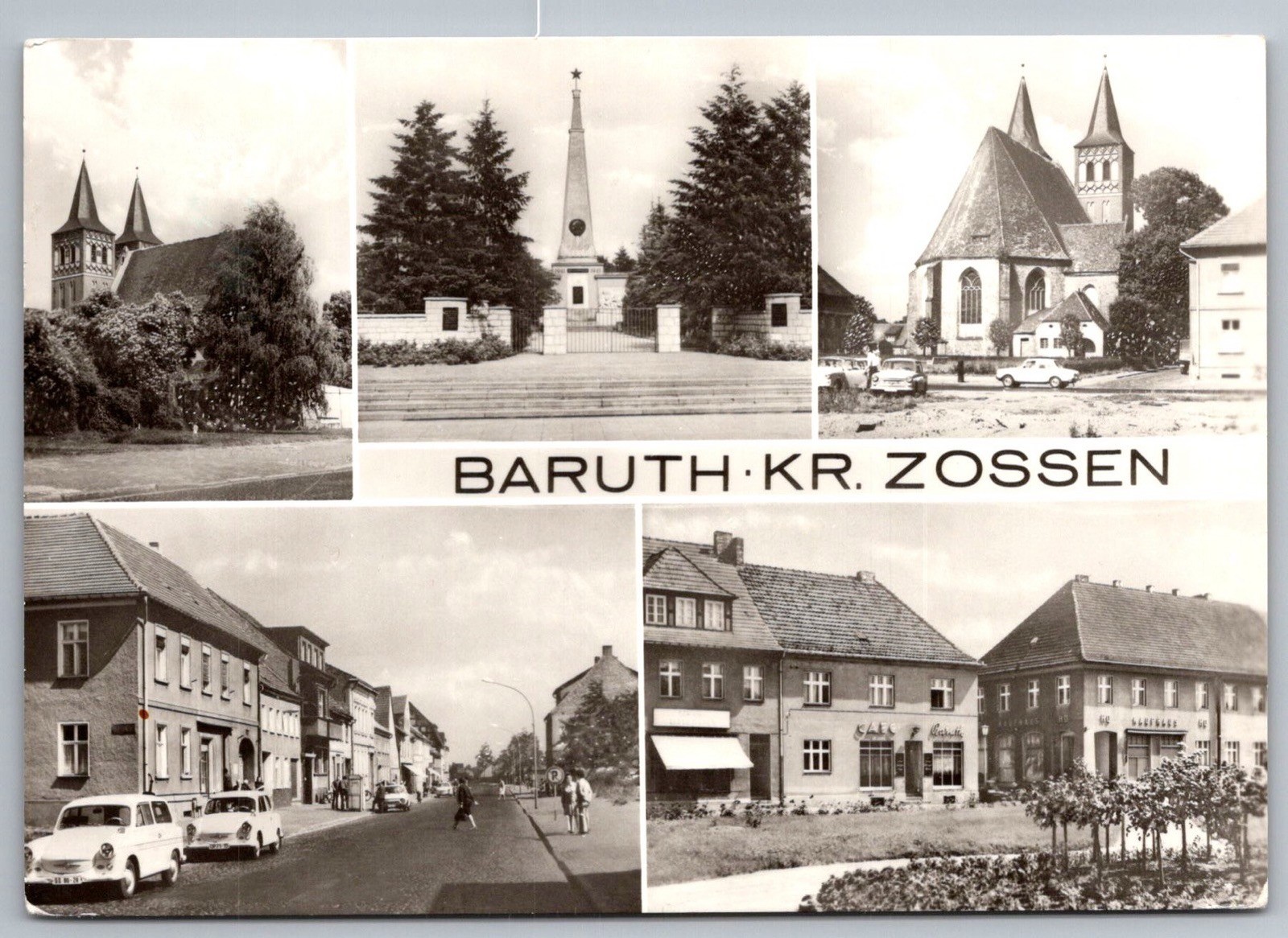 Baruth Kr. Zossen Street Views Germany Vintage Real Photo Postcard