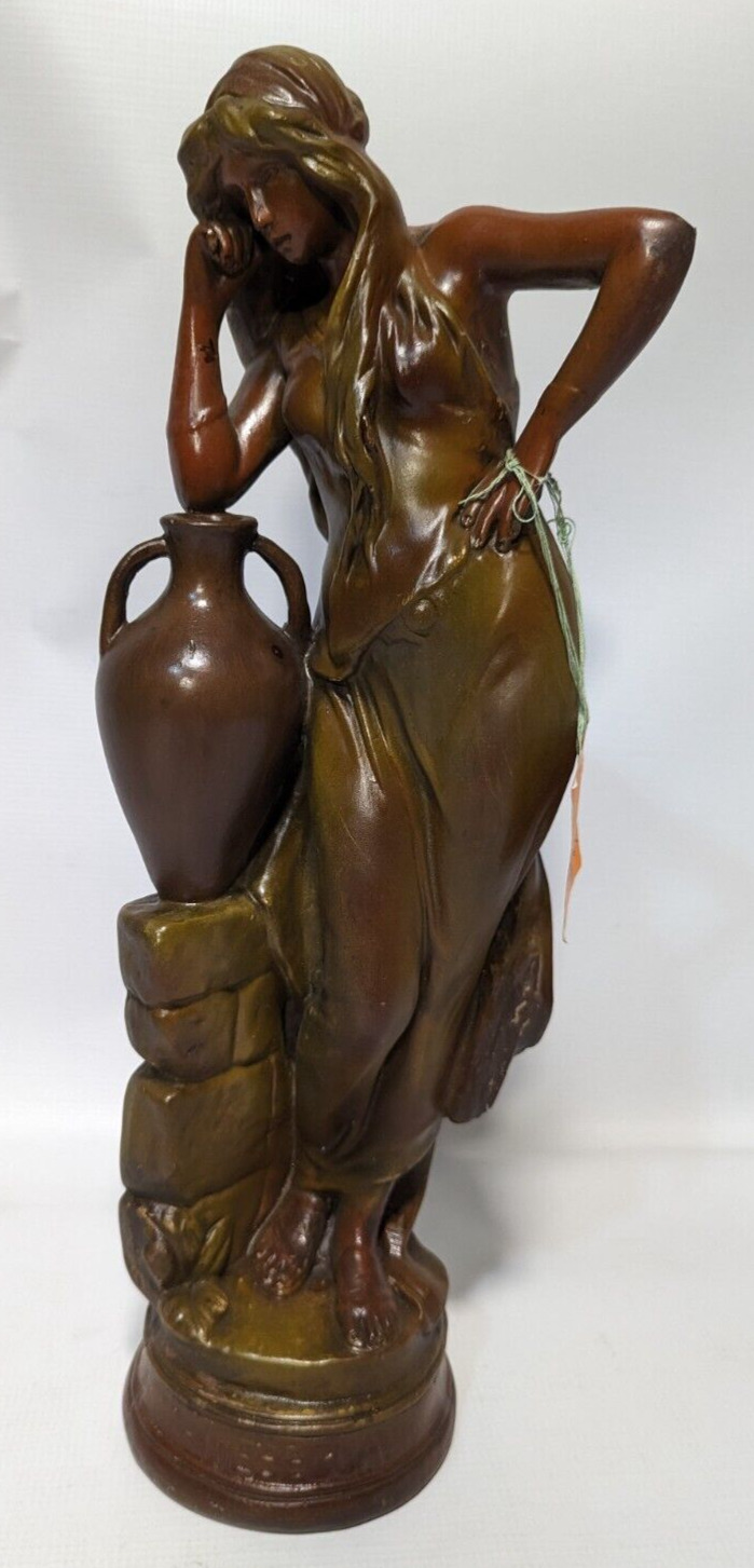 Rebecca by Goldscheider, art nouveau, polychromed terracotta?