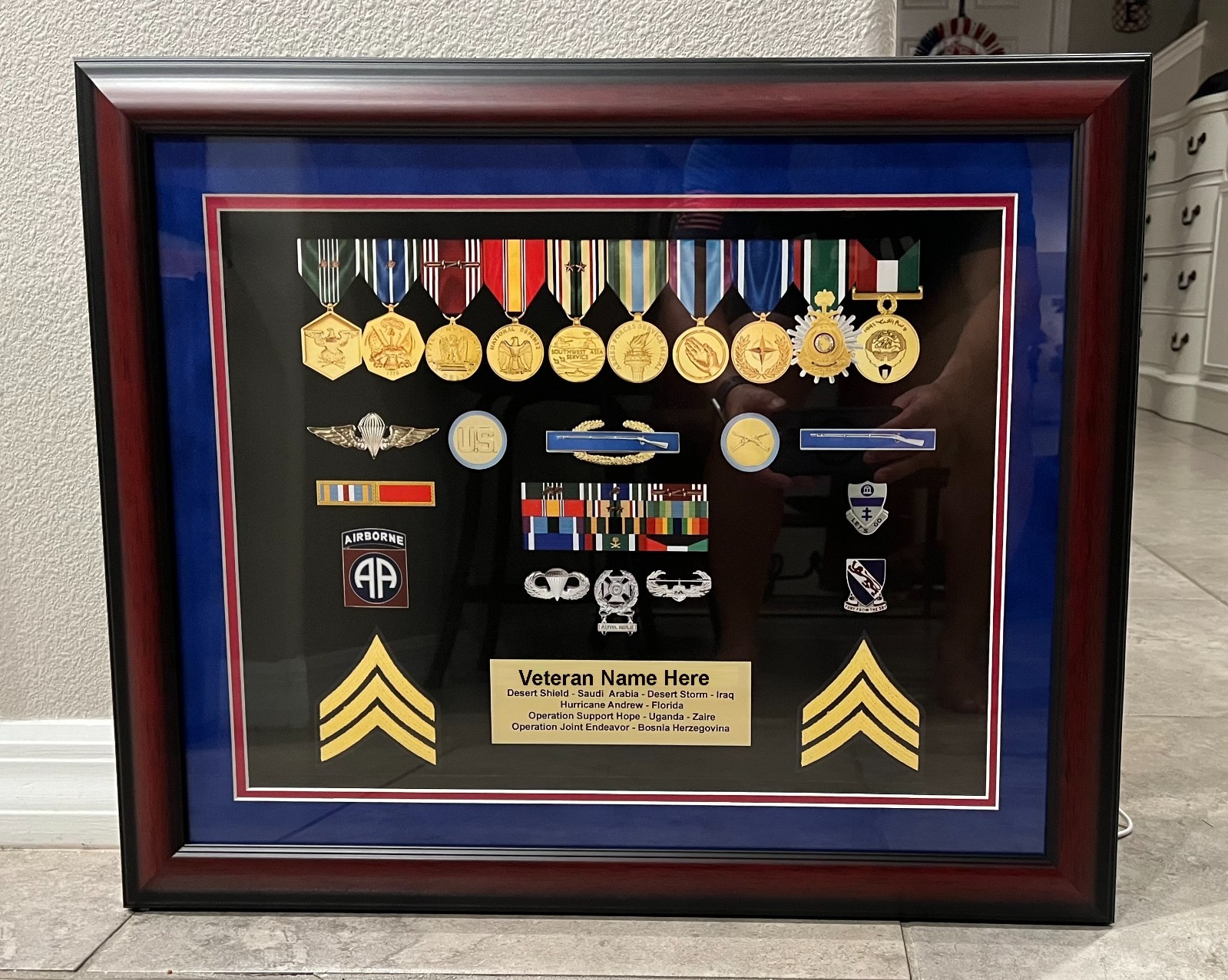 Custom Military Awards Display – Framed & Personalized Veteran Tribute          