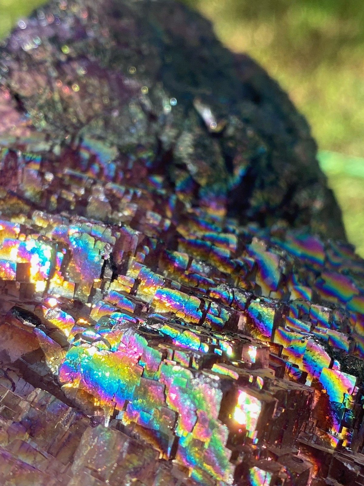 Exquisite XL Iridescent Purple Cubic Fluorite Cluster