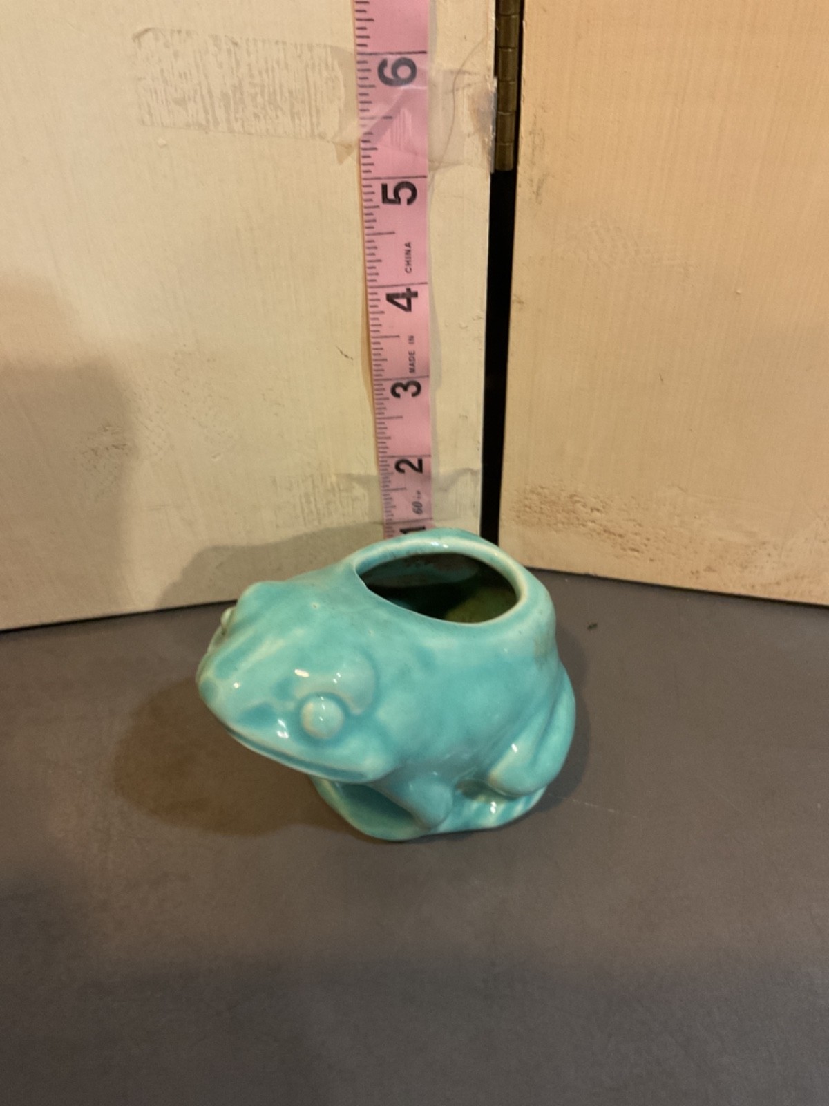 Unmarked Vintage (40s-70s) High End Pottery Ceramic Frog Planter Made In USA 