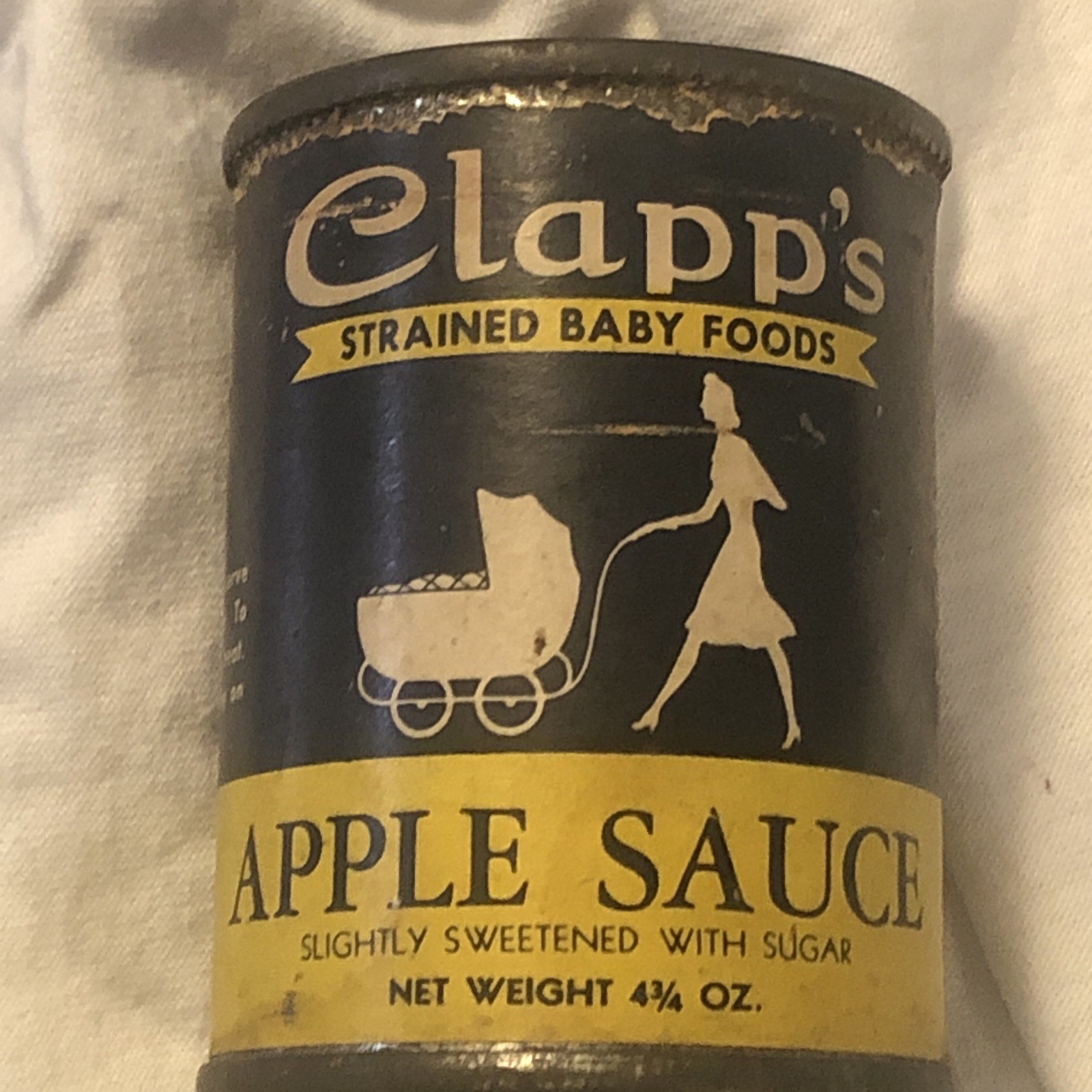Vintage Clapp\'s Baby Food Tin Can v Apple Sauce 4.3/4 oz no lid Kitchen Deco 