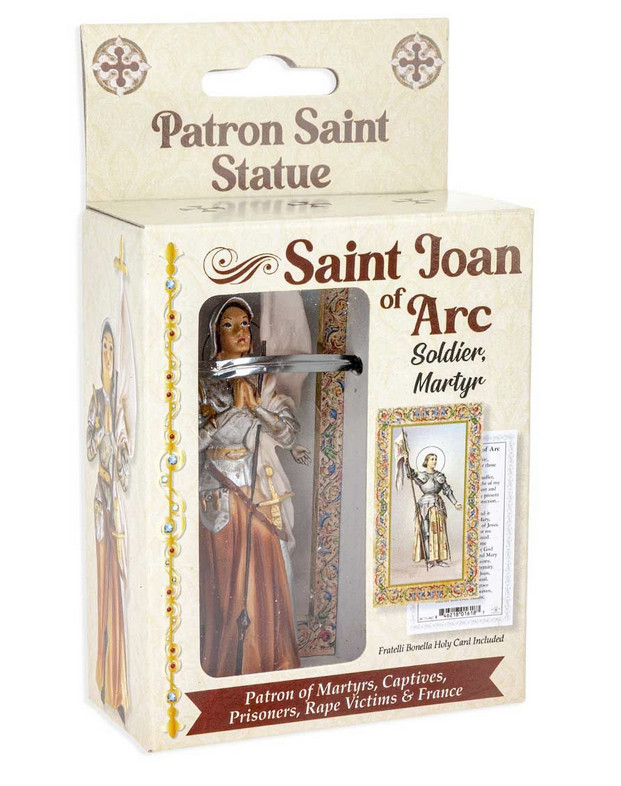 St. Joan of Arc Statue, Hand Painted Gold Leaf Accents 4