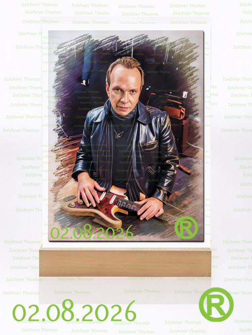 Dave Alvin--1F4--Picture Frame With Wooden Base