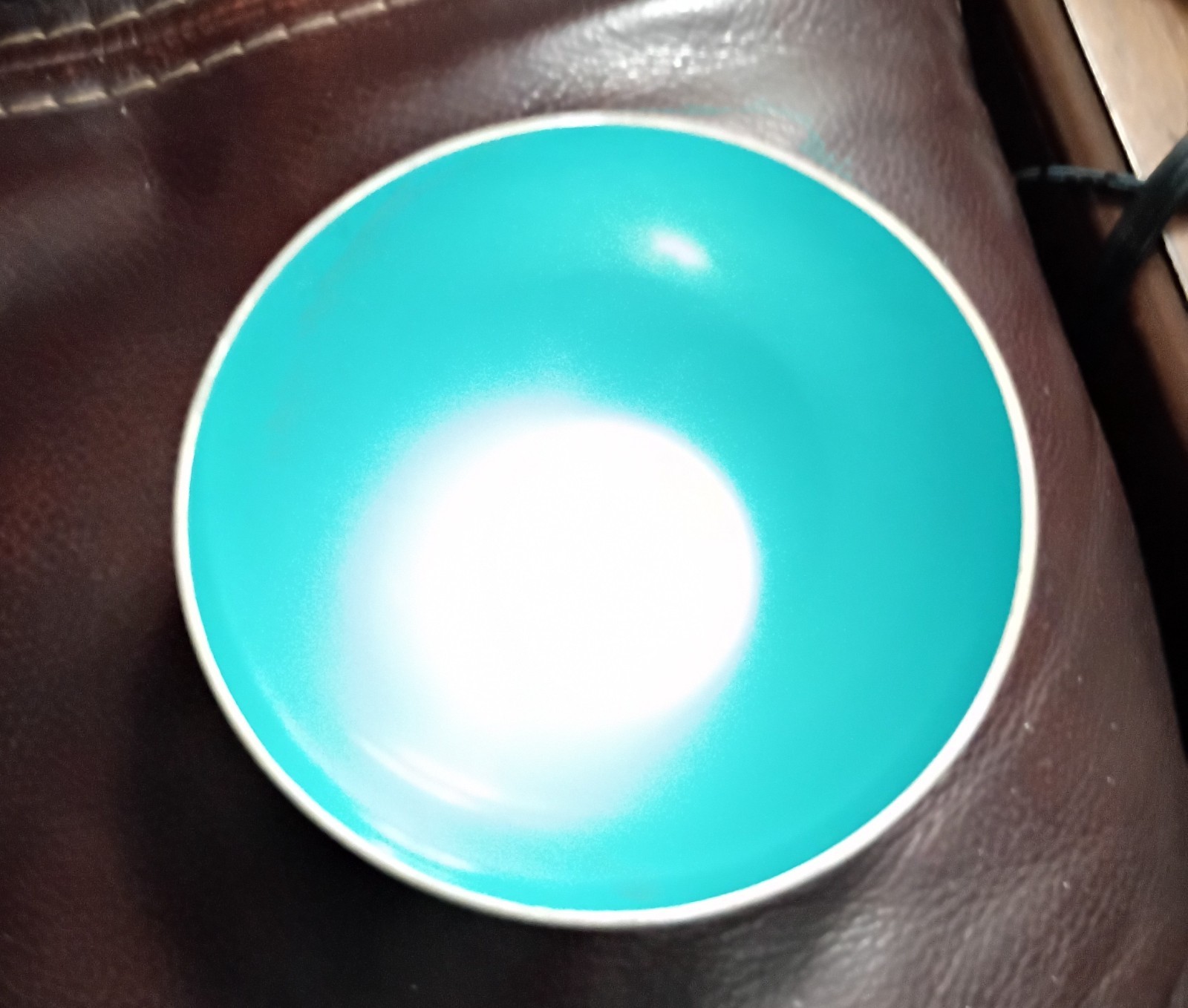 Vintage EMALOX of Norway MCM Turquoise Blue Aluminum Enamel Bowl