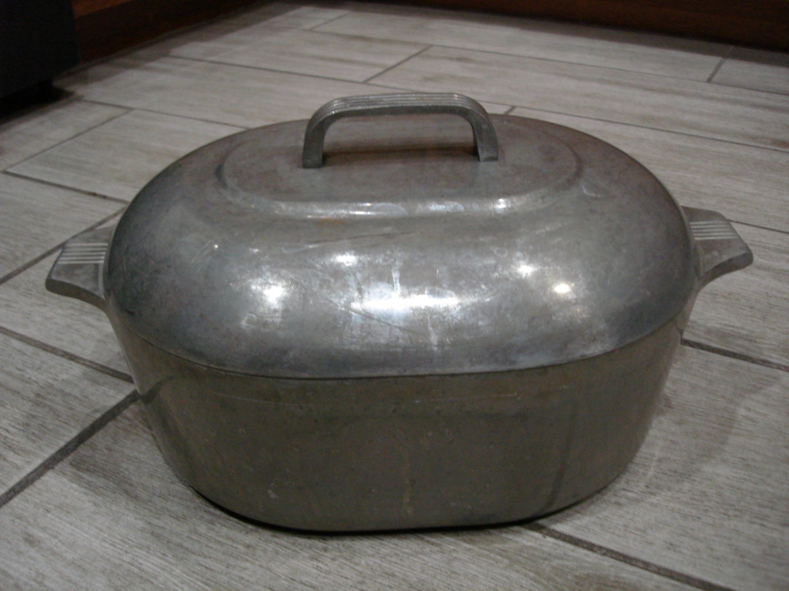 Vtg Wagner Ware Sidney O Magnalite 4265P Oval 8 Qt Roaster Dutch Oven Lid Trivet