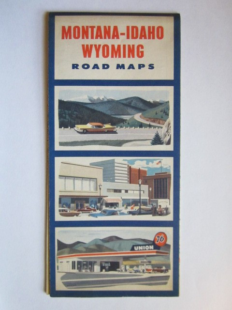 1956 UNION 76 MONTANA-IDAHO-WYOMING ROAD MAPS