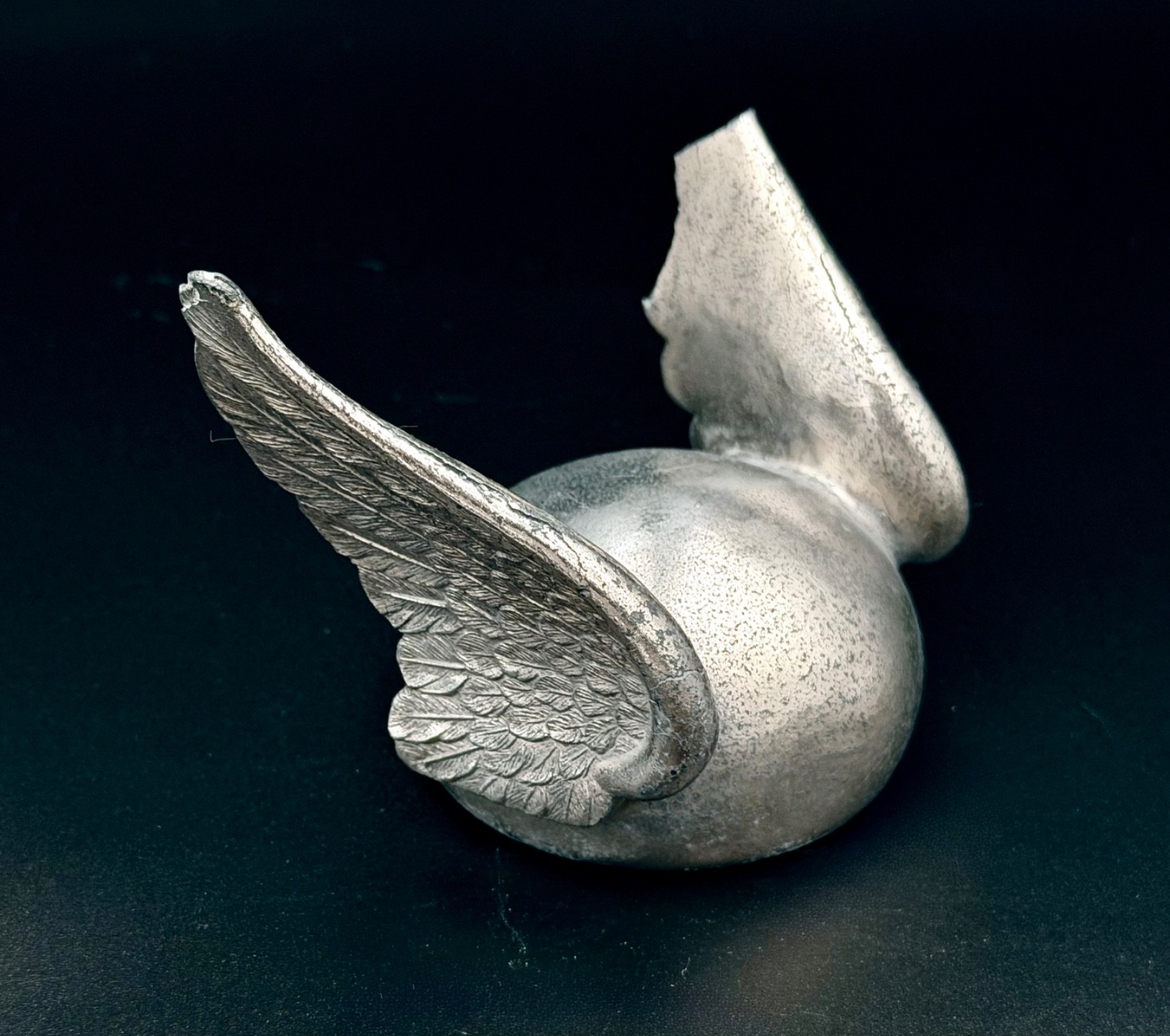 1926-1928 Chrysler Viking Helmet Mercury Winged Hat Hood Ornament Vintage