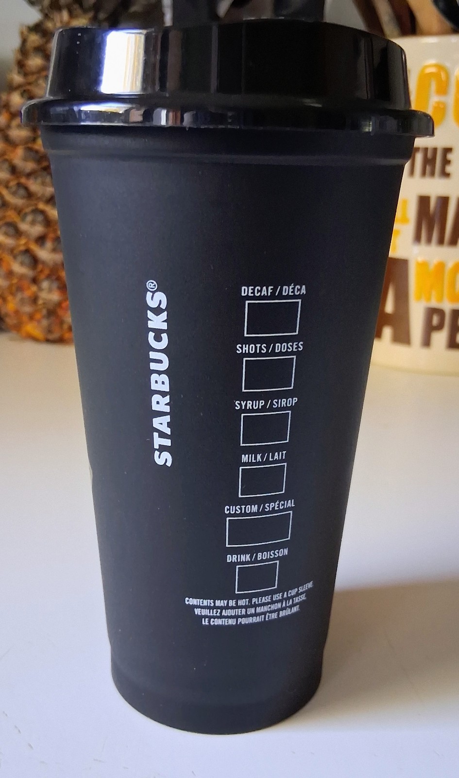 Starbucks 2021 Black & Gold Rose Reusable Hot Cup 16oz Grande with Lid - NEW