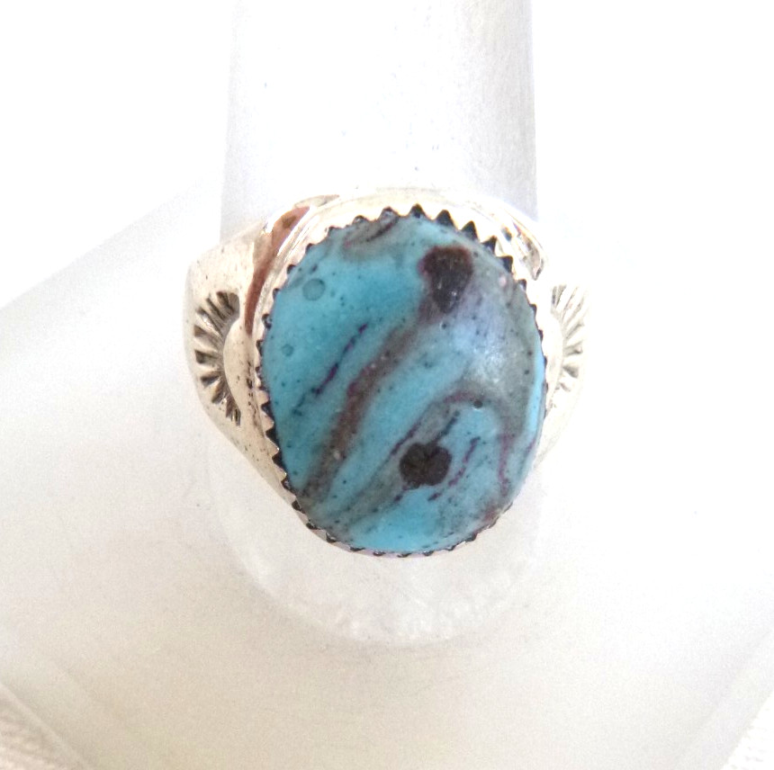 NWT Navajo Annie Lincoln Egyptian Turquoise Ring 925 Sterling Silver Sz 9.5