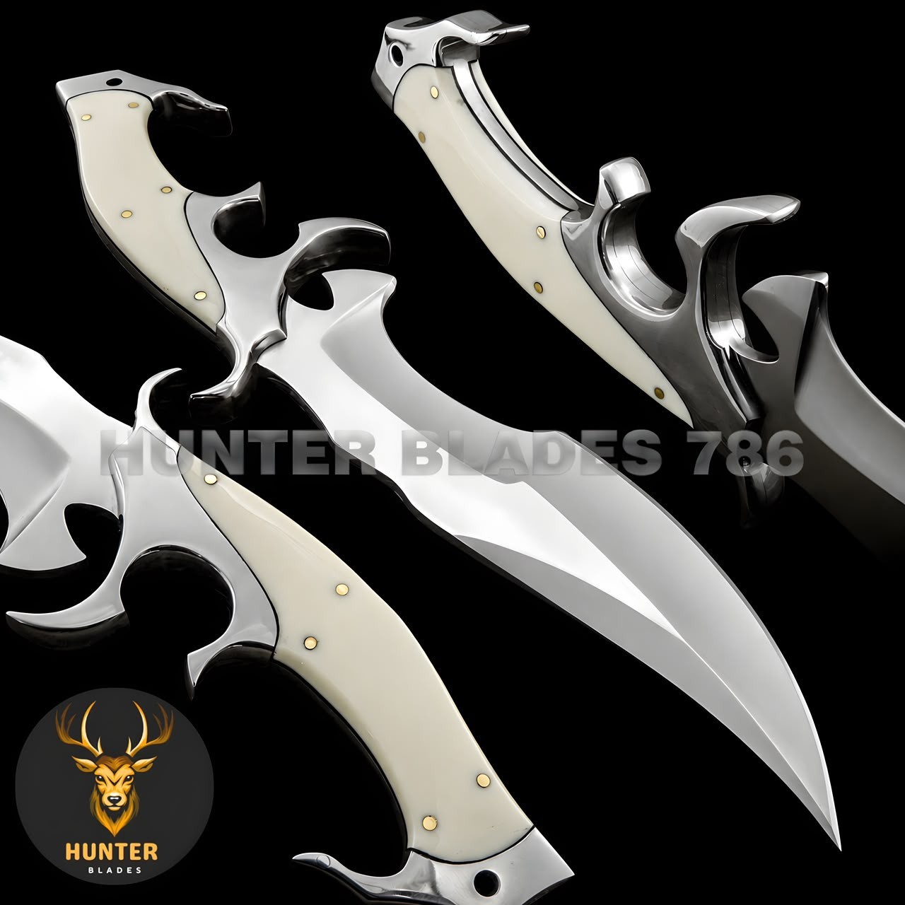 Hunter Blades Full Tang Custom Handmade D2 Steel Traditional Hunting Bowie Knife