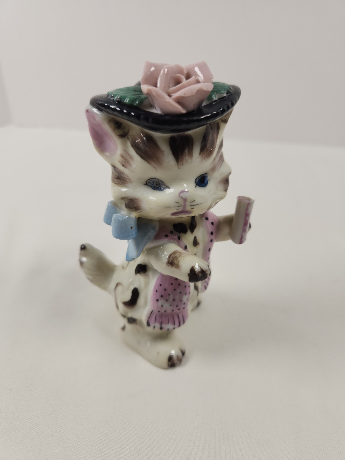 Lefton Napco Kitty Cat Anthropomorphic Porcelain WITHOUT Her Umbrella 5\