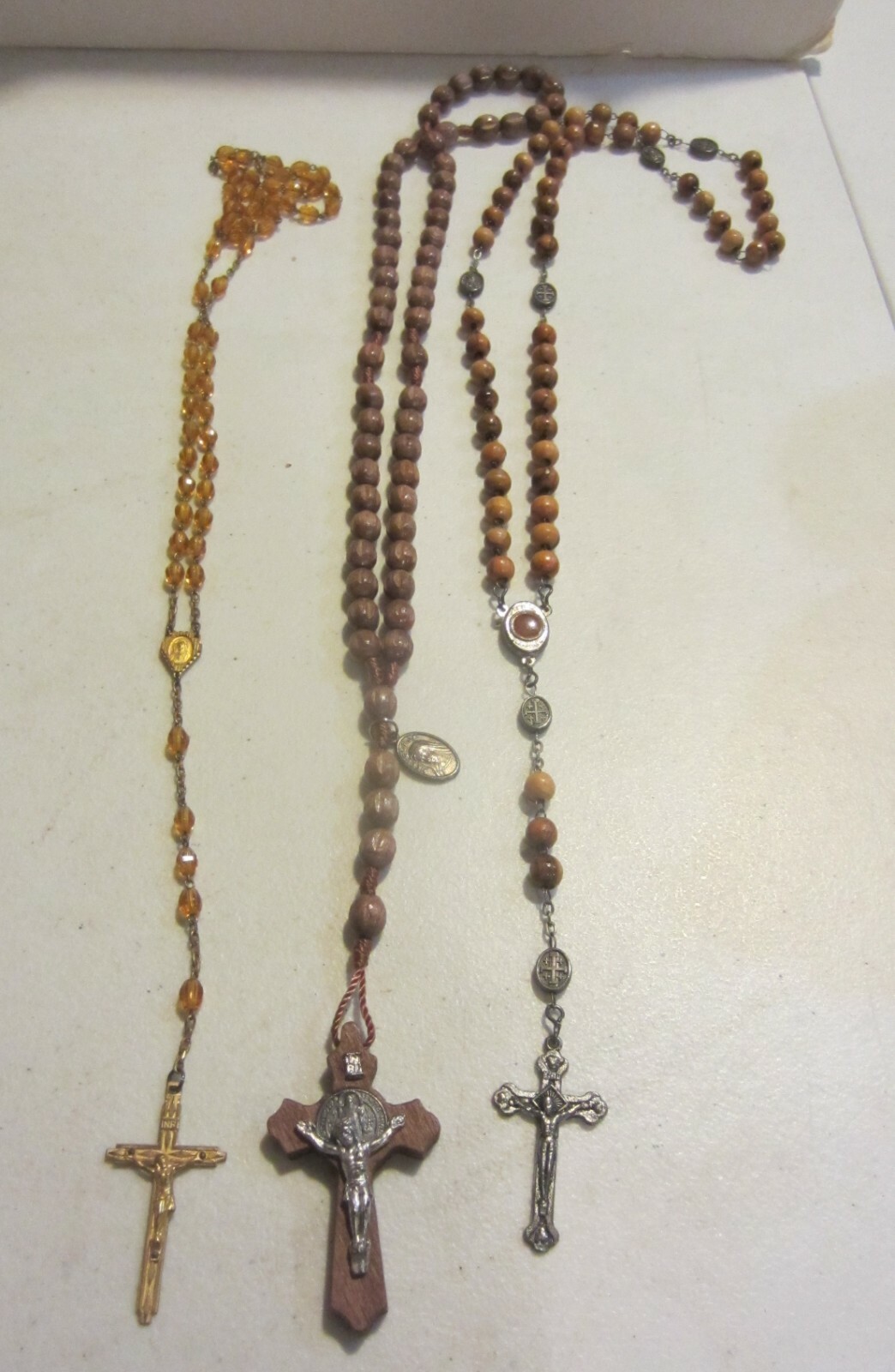 Vintage rosaries seed beads amber beads