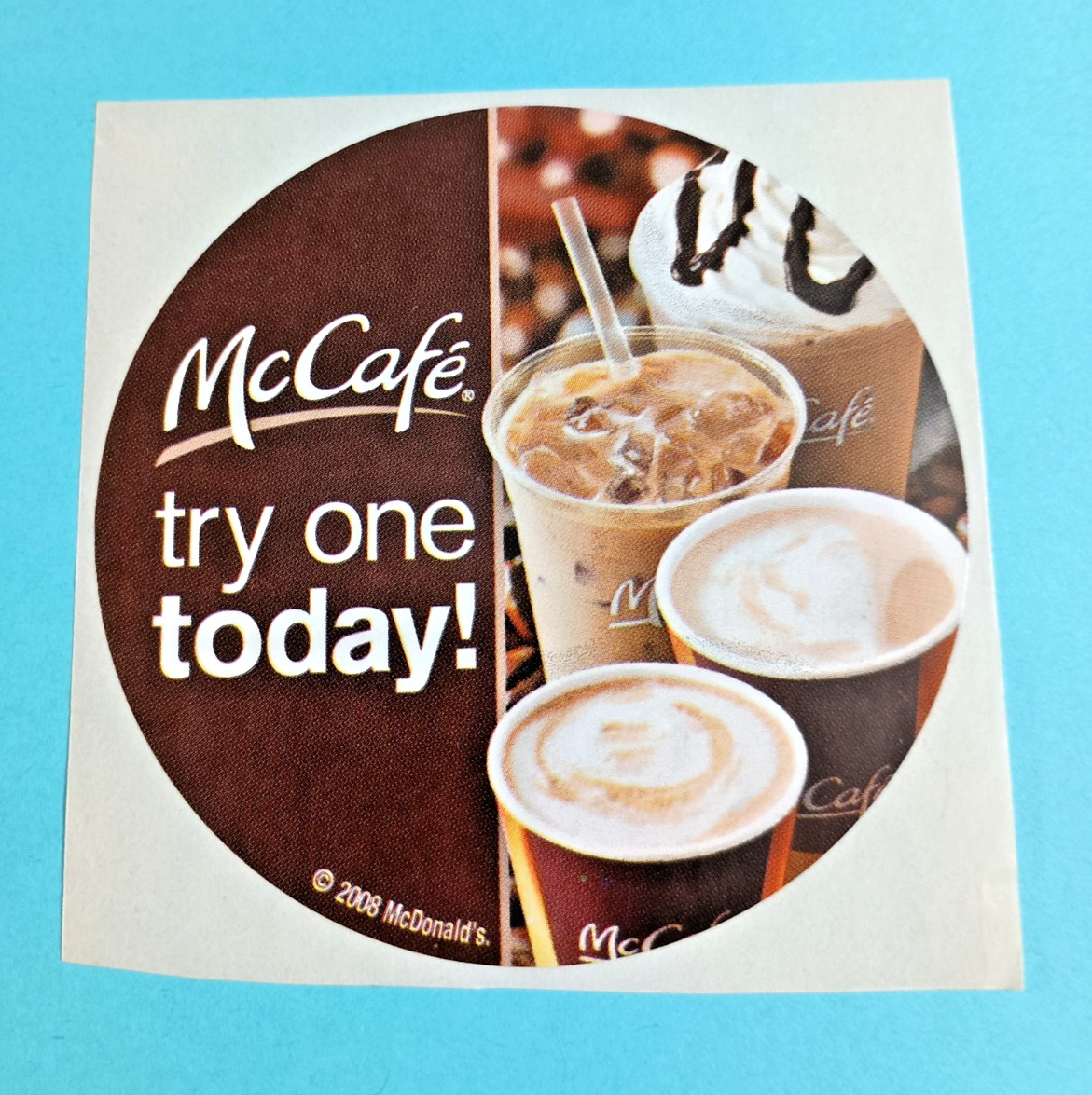 McDonald\'s McCafe coffee large sticker module