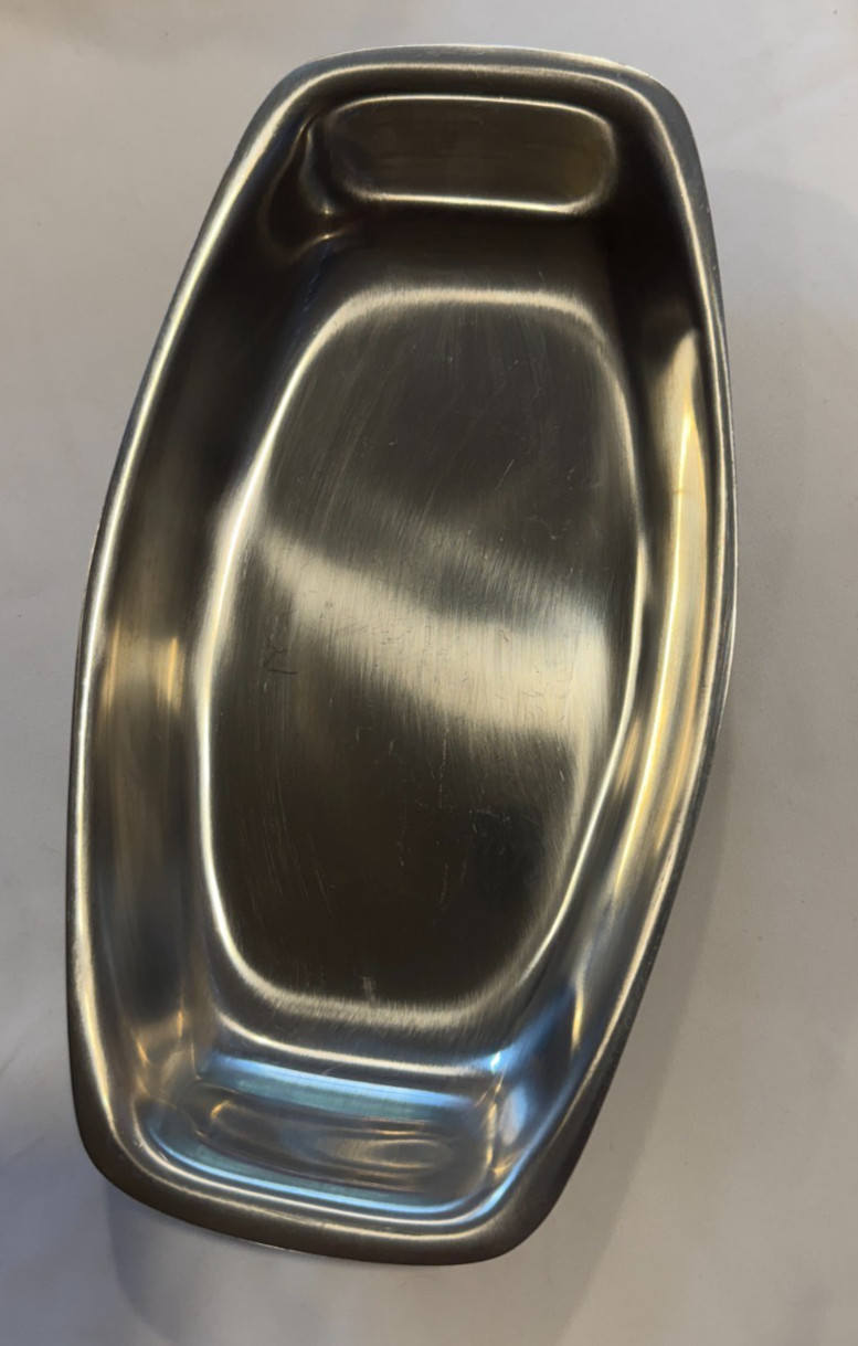 Vintage WMF Cromargan Stainless Steel Serving Tray Dish Germany MCM Oval 11.5”