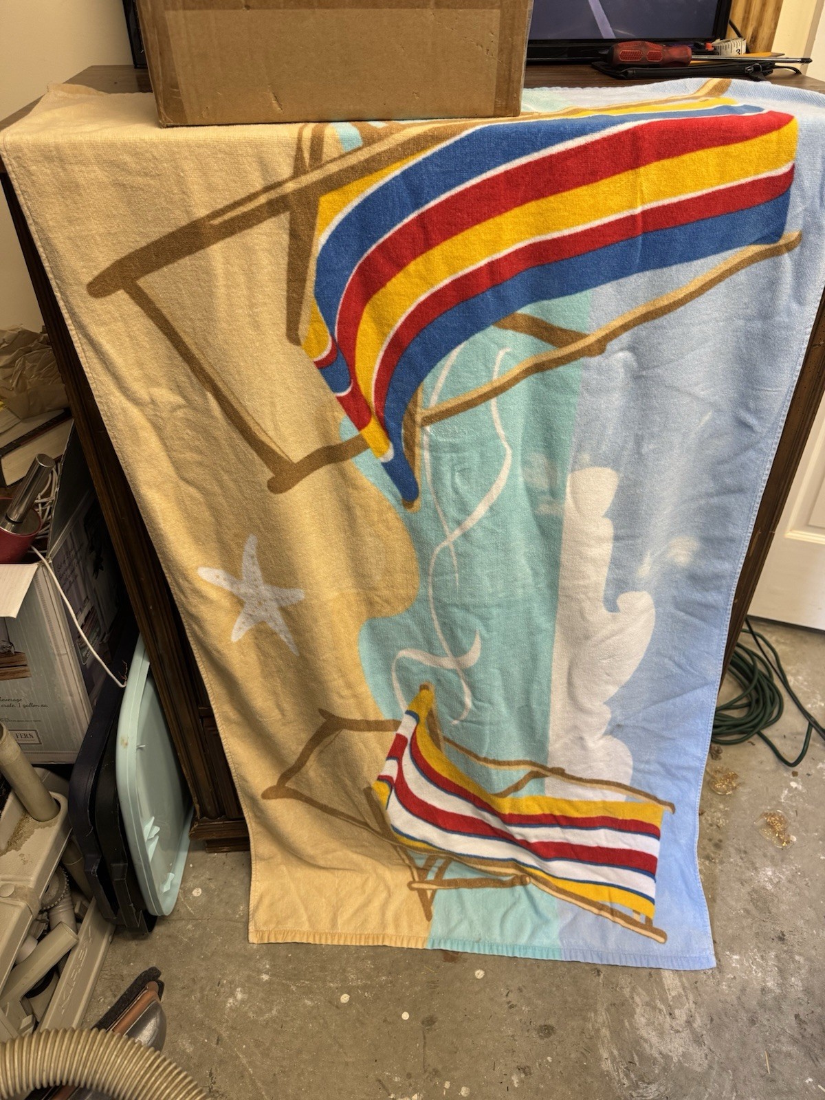 vintage beach towel made by tripix 100% Cotton Made In China