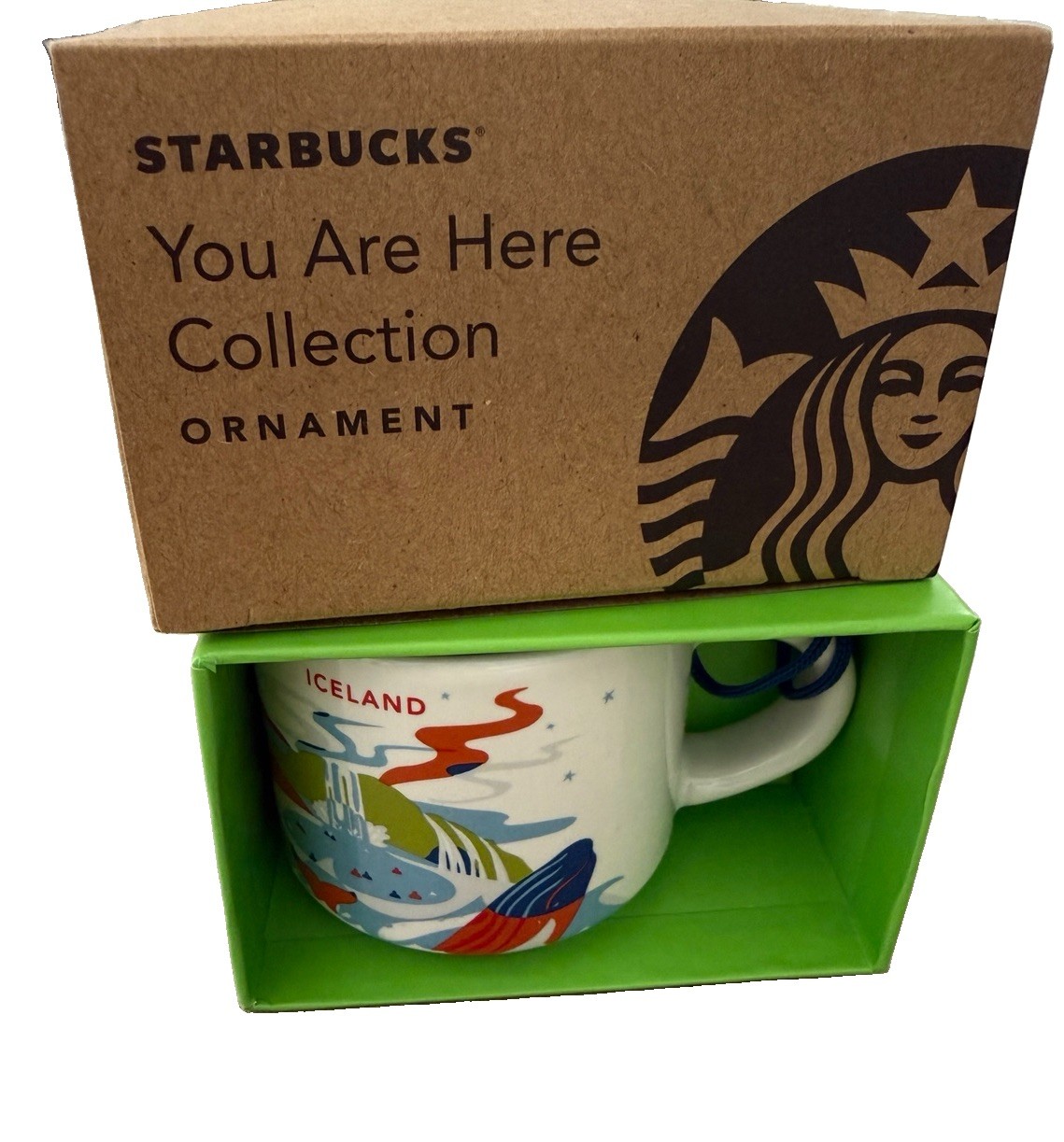 NEW Starbucks Iceland You Are Here Expresso Mug Cup Ornament 2 Oz.