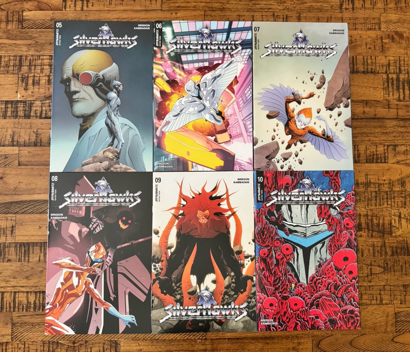 SilverHawks #5 #6 #7 #8 #9 #10 Main Covers NM+ Dynamite - Brisson Kambadais⁠