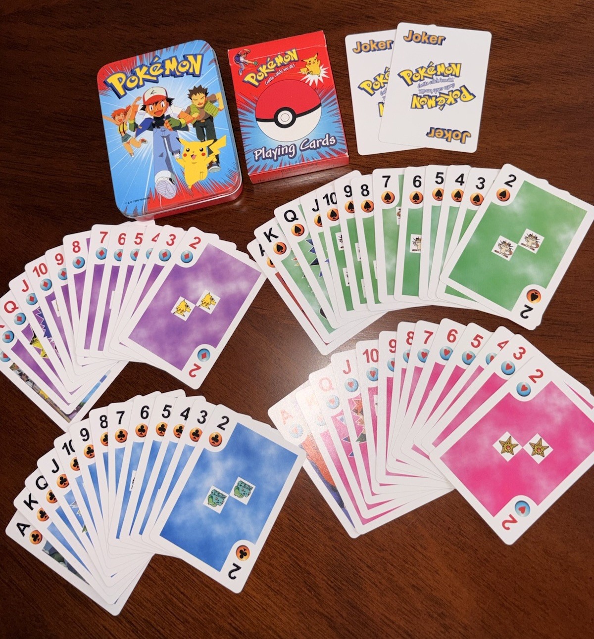 Vintage 1999 Pokémon Bicycle Playing Cards Nintendo in Collectors Tin COMPLETE Vintage 1999 Pokémon Bicycle Playing Cards Nintendo in Collectors Tin COMPLETE