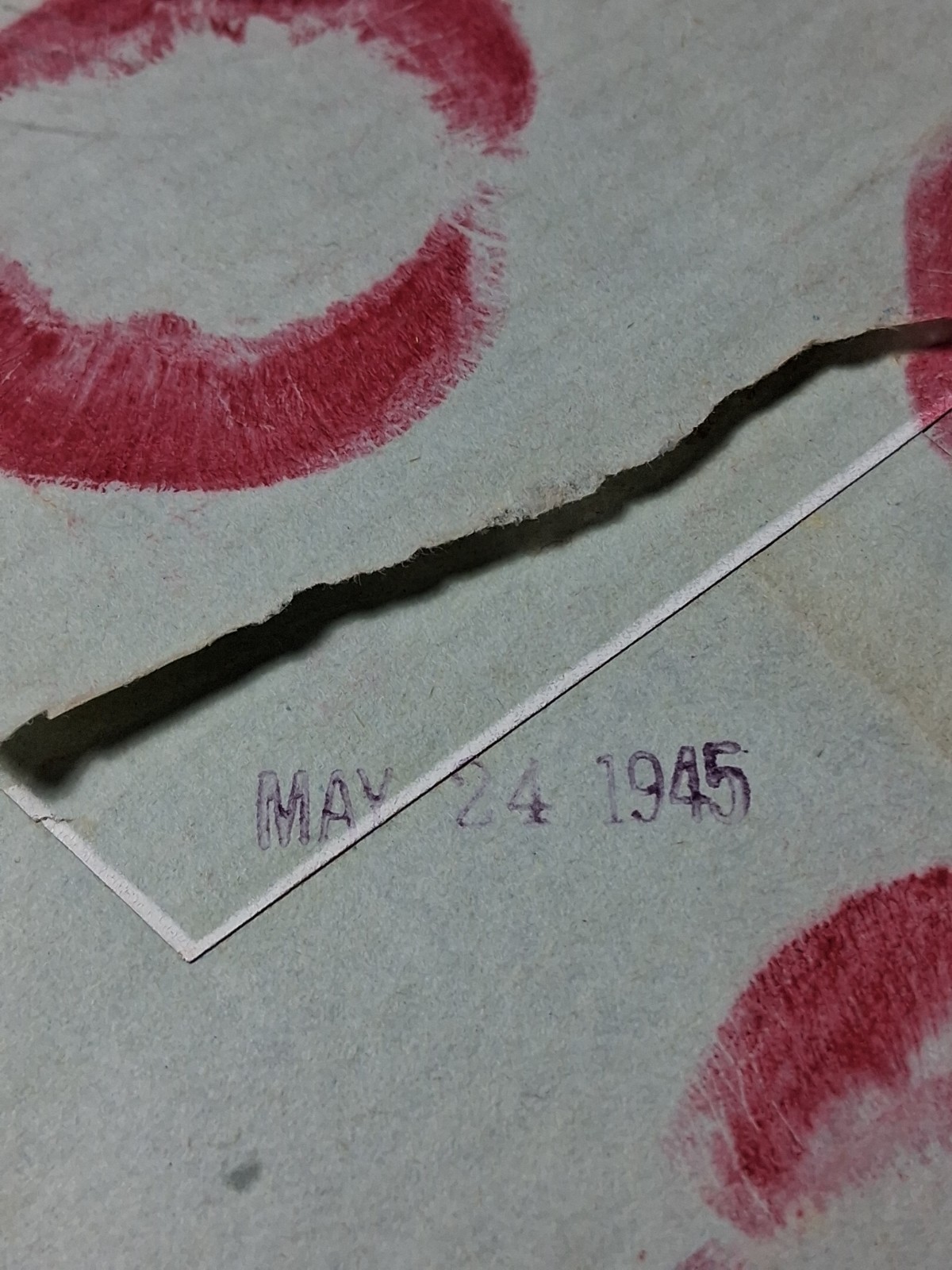 vintage May 24 1945 Letter With Kisses