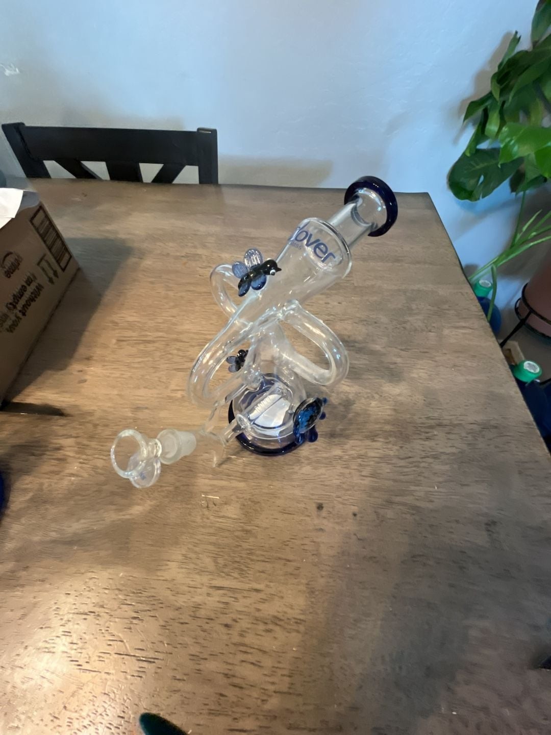 Clover Glass Recycler  with Bee Accents