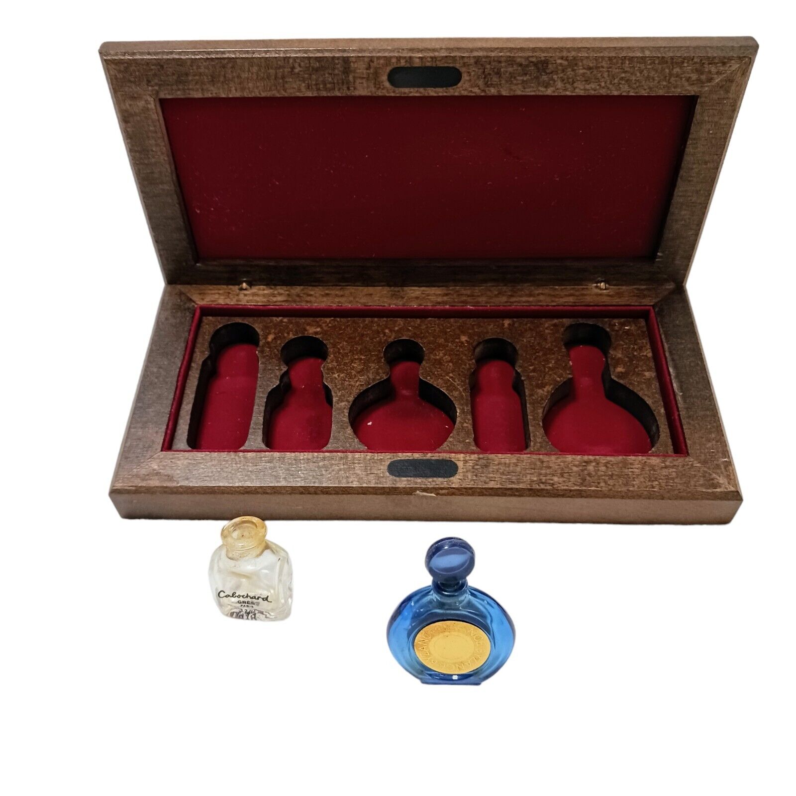 VNT Paris Coffret WOOD BOX for Perfume Miniatures Includes ROCHAS BYZANCE Empty