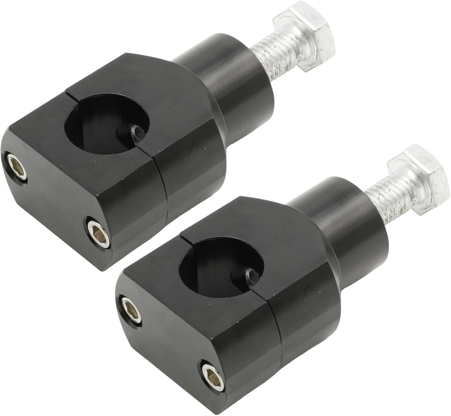 MT030-08-22-BK Black Round 7/8 Inches 22mm 7/8 Inch Handlebar Riser Clamps, 
