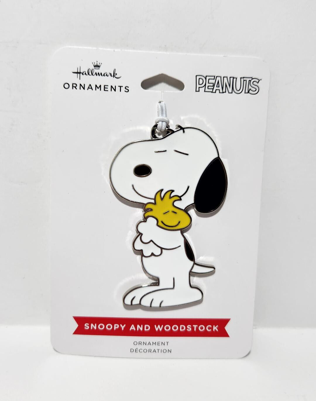 Hallmark Peanuts Snoopy and Woodstock Hugging Metal Christmas Ornament