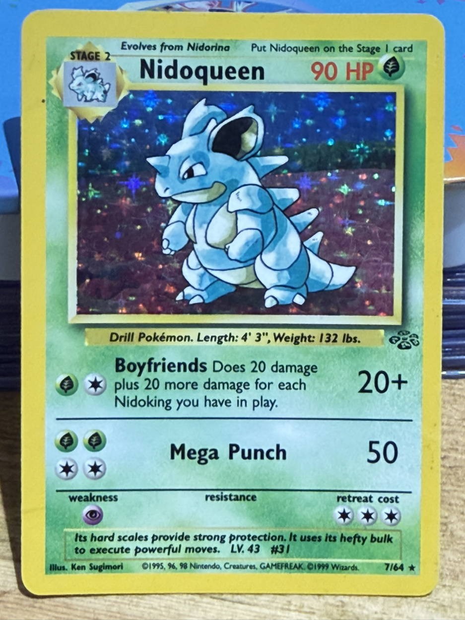 Pokémon TCG Nidoqueen 7/64 Holo Rare Unlimited Jungle MP