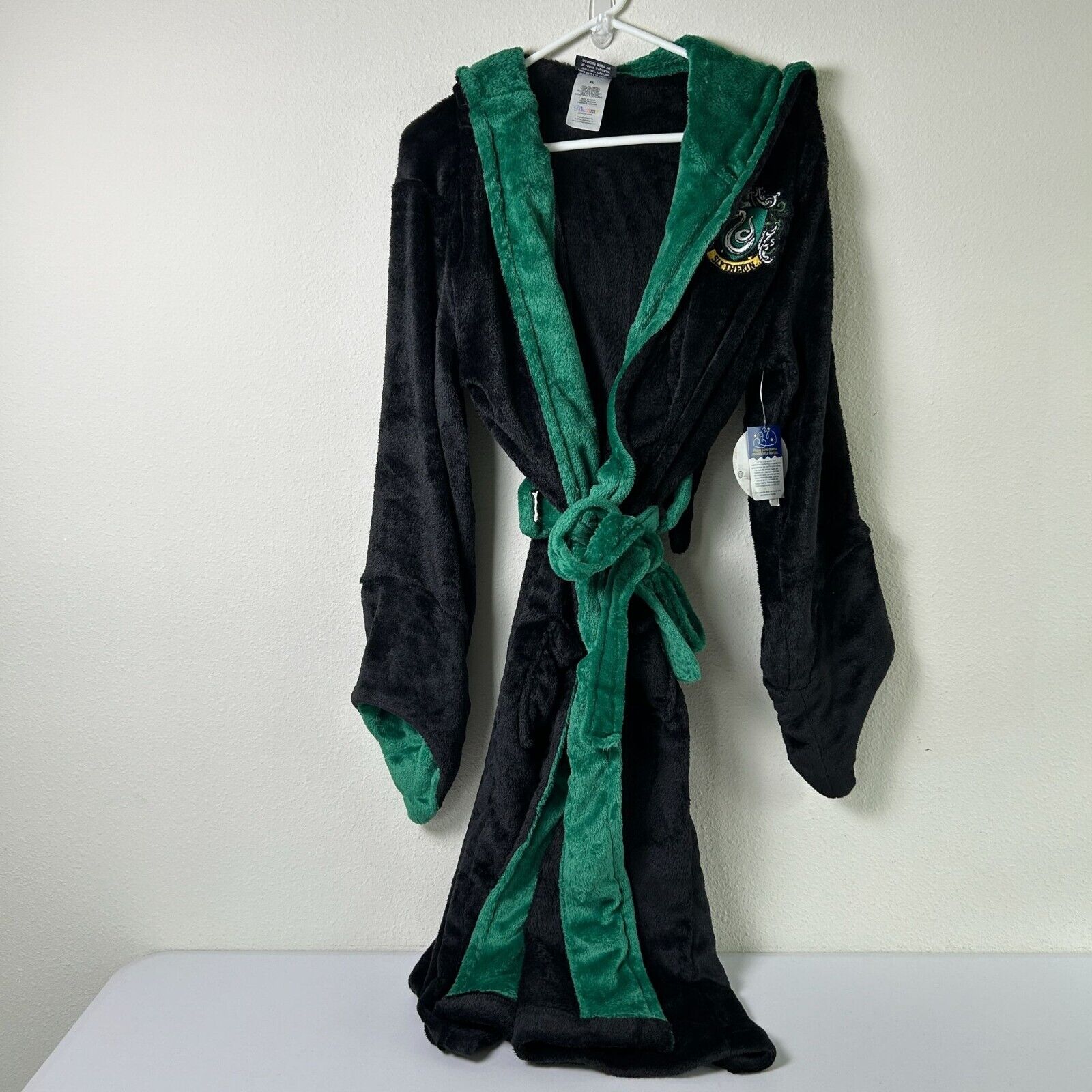 Harry Potter Slytherin Bath Robe Adult Size XL Green Fleece Wizarding World NWT