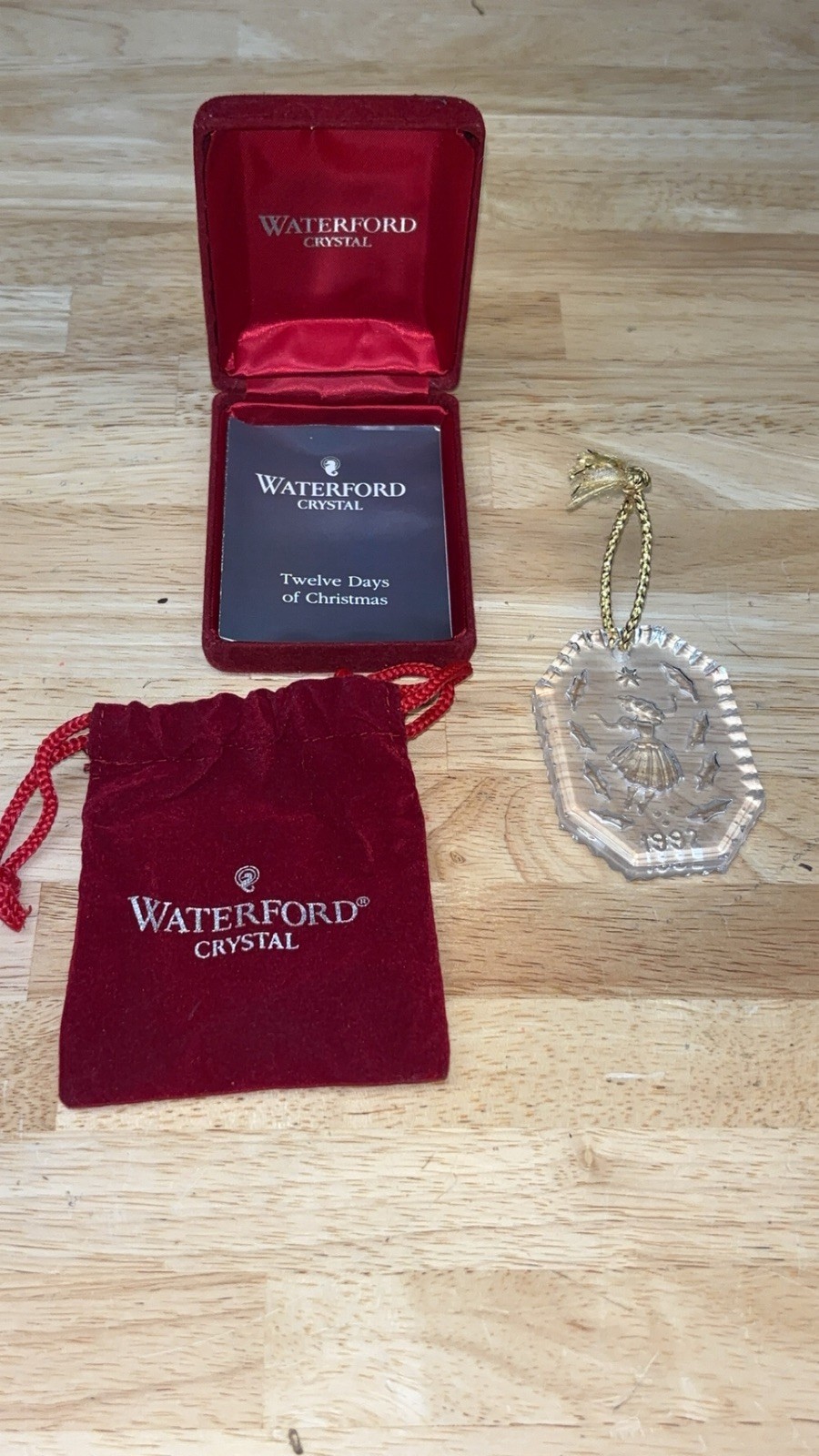 Vintage 1992 Waterford Crystal 12 Days Of Christmas Ornament 9 ladies dancing