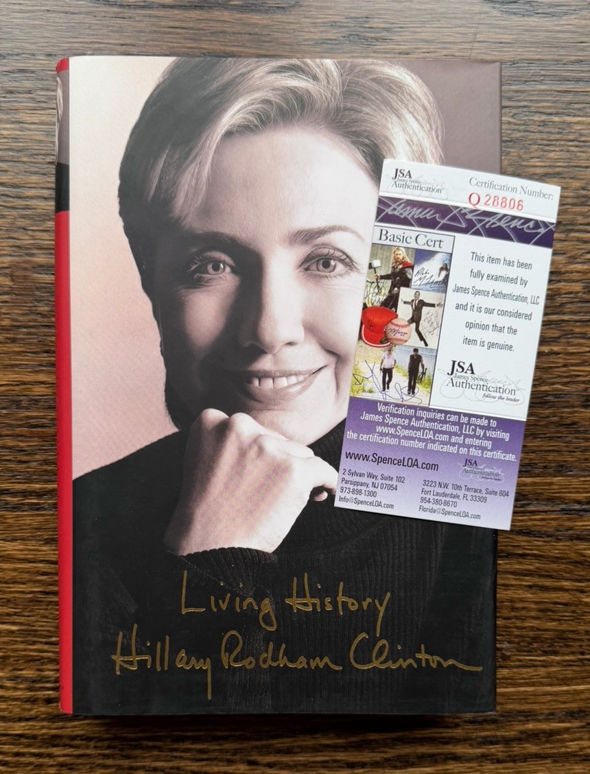 Hillary Rodham Clinton Signed Memoir Book Living History JSA COA Hillary Rodham Clinton Signed Memoir Book Living History JSA COA