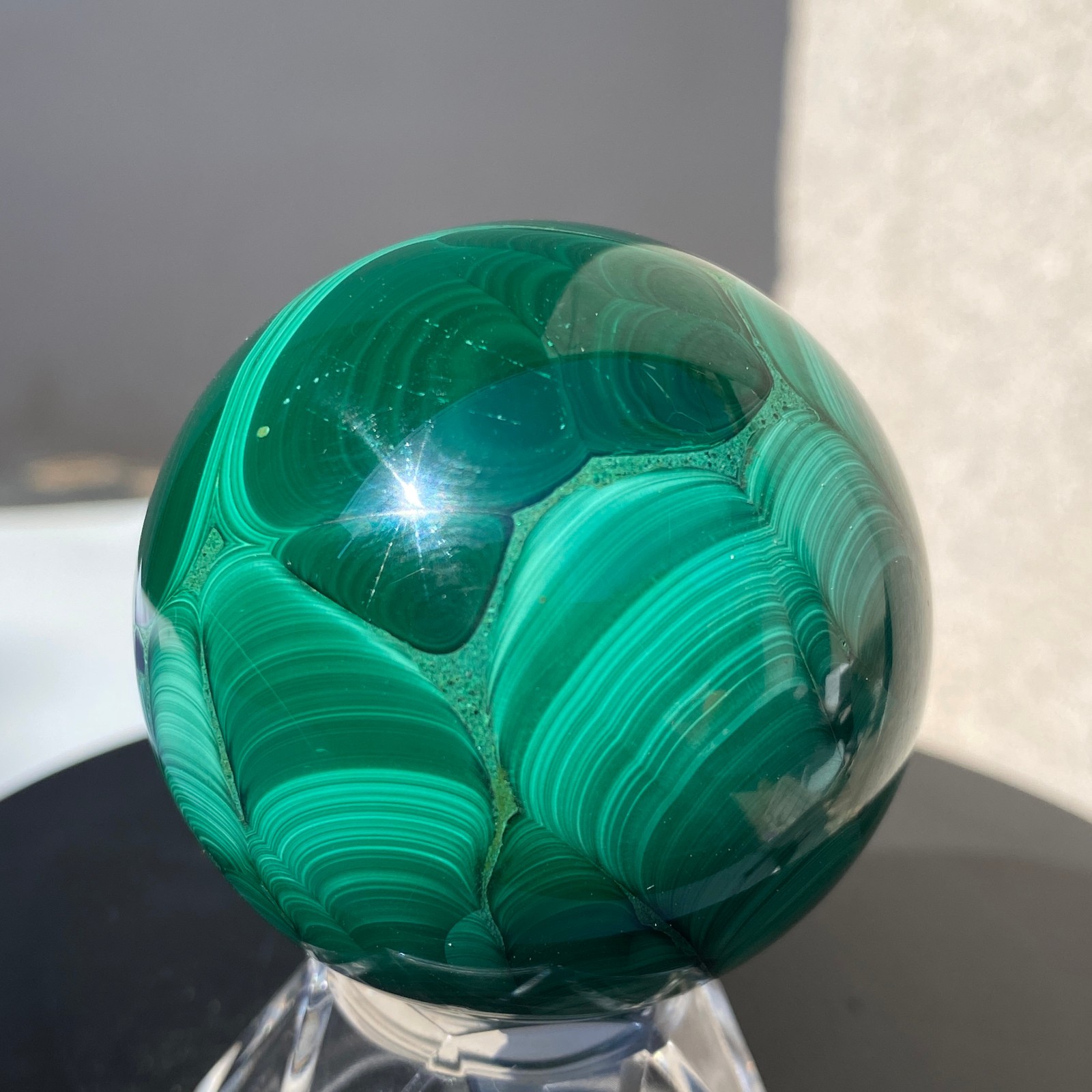 232g Natural Malachite sphere quartz crystal Gemstone specimen healing ball