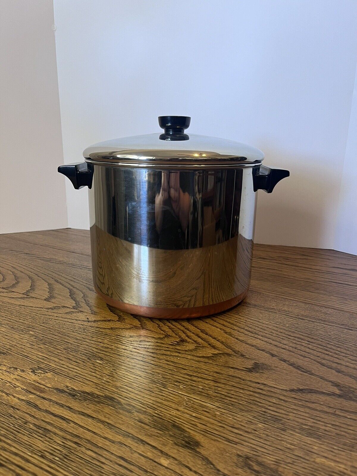 Revere Ware 8 Quart Copper Clad Stainless Steel Stock Pot With Lid USA