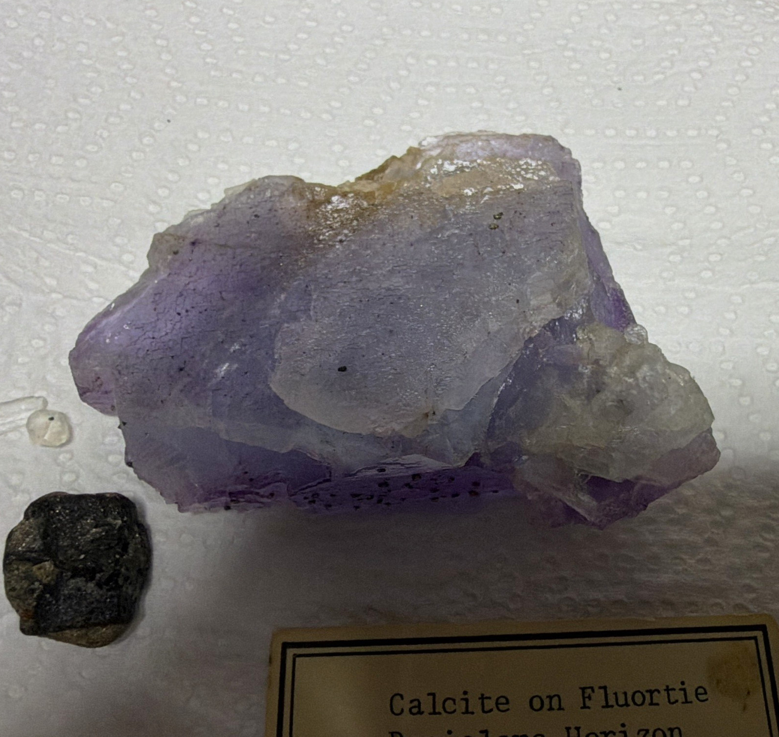 Calcite on Fluorite Specimen Rosiclare Horizon Denton Mine Southern Illinois