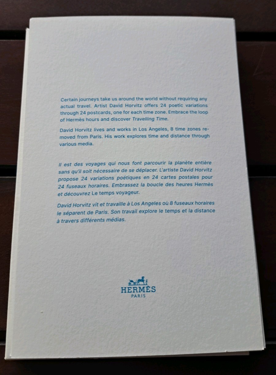 Hermès x David Horvitz “From This Time Zone” 24 Postcard Set w/ Sleeve, Numbered