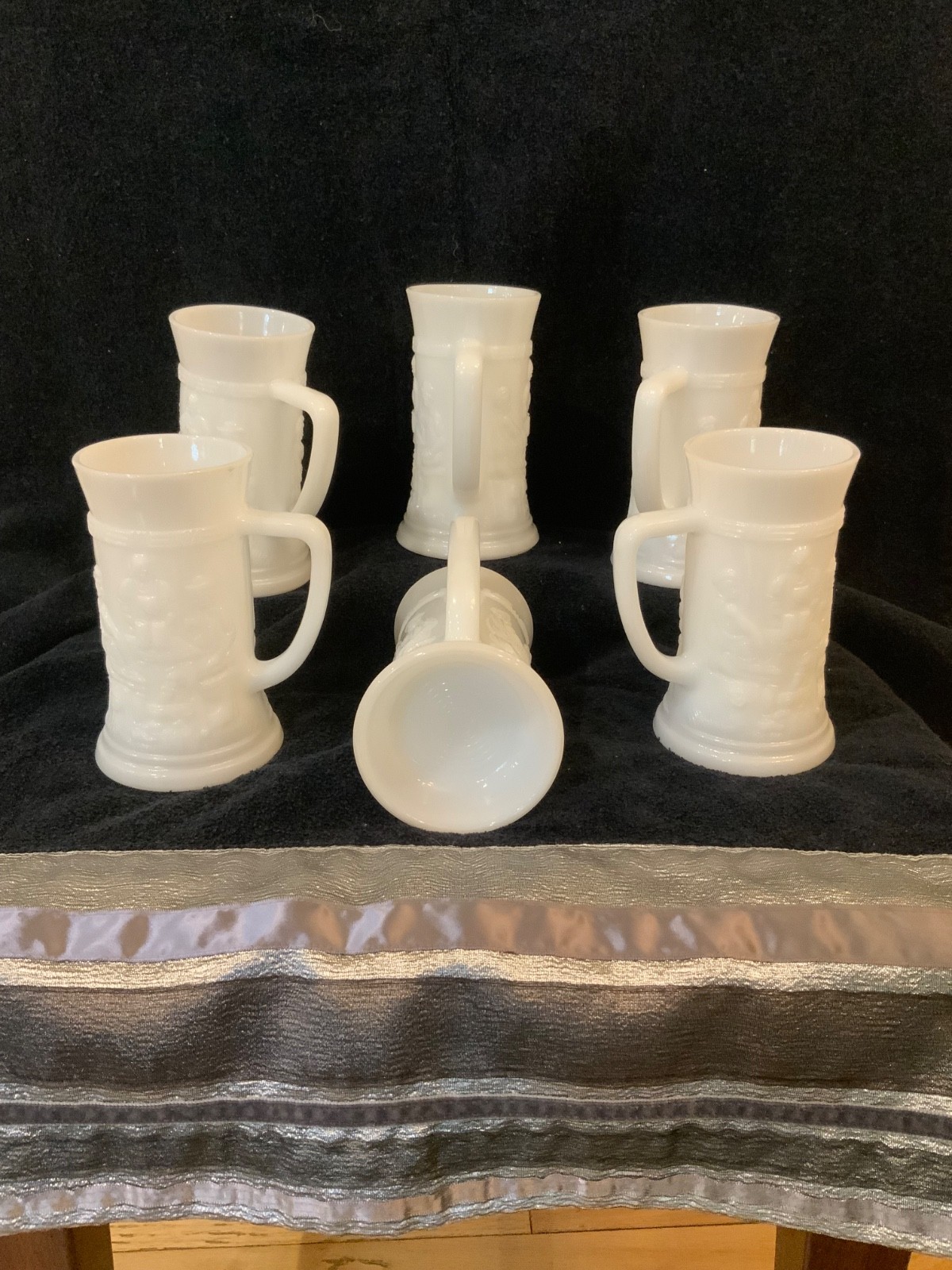 Vintage Federal Milkglass Beer Steins  Set Of 6