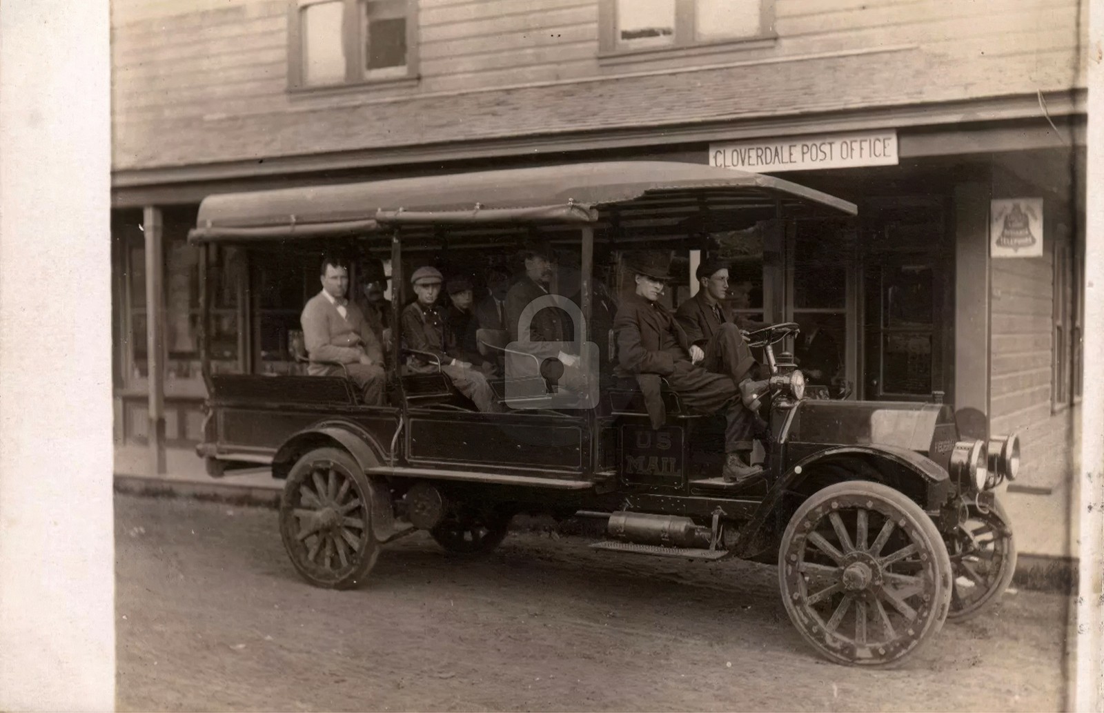 Cloverdale Post Office U.S. Mail Truck OR Oregon 1913 RPPC Photo Postcard COPY